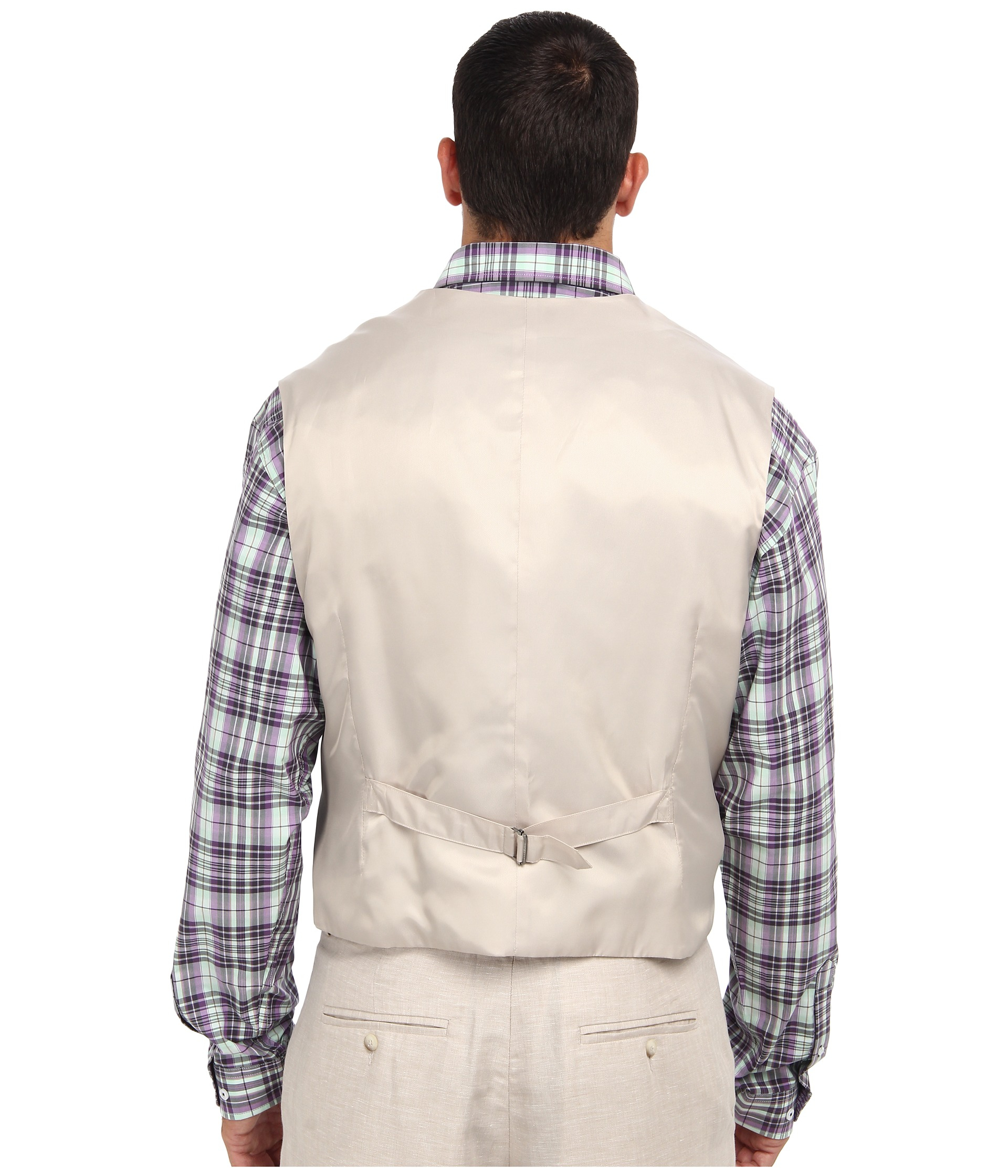 Perry Ellis Men's Big and Tall Linen Suit Vest