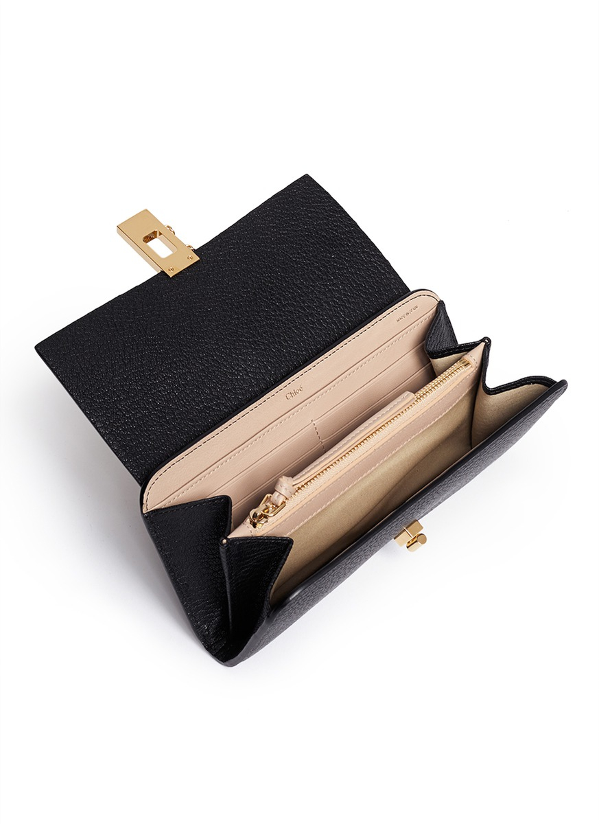 Chlo \u0026#39;Drew\u0026#39; Leather Continental Wallet in Black | Lyst