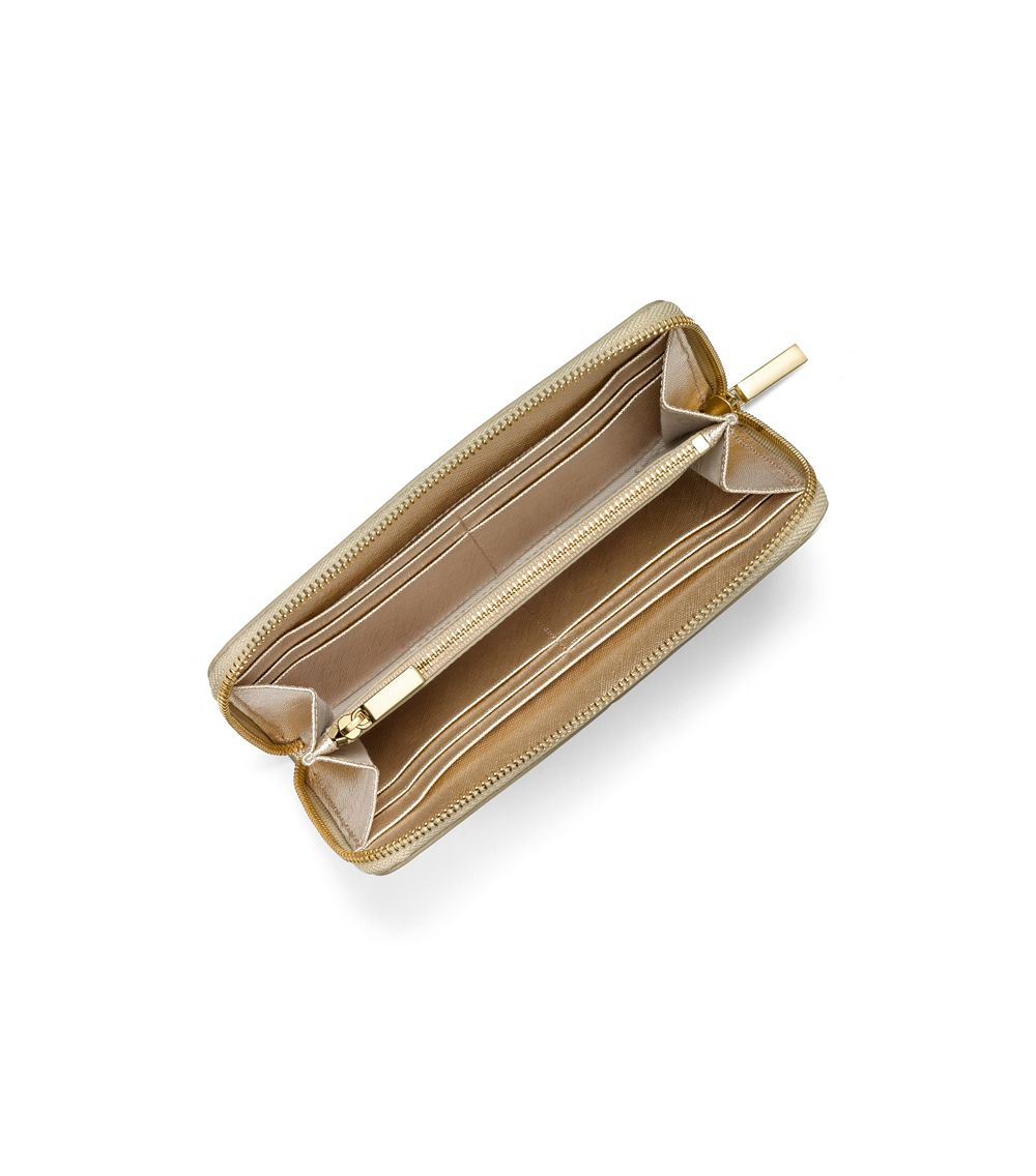 robinson metallic zip continental wallet