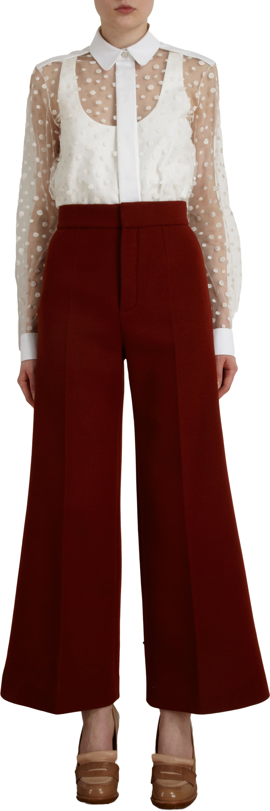 red gaucho pants