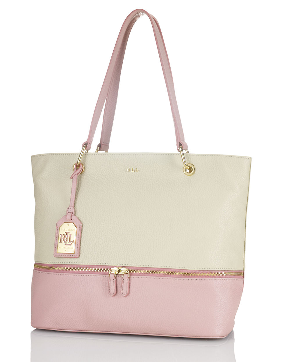 Lauren by ralph lauren Meysey Leather Tote Bag in White Lyst