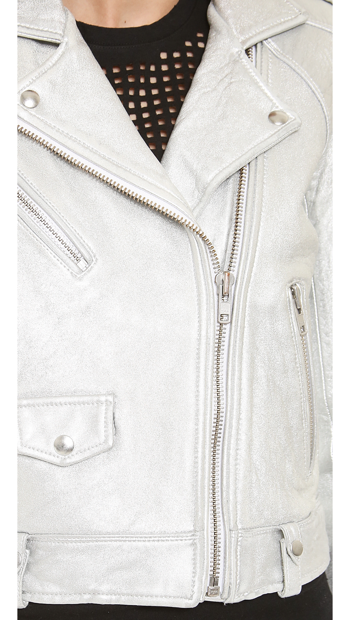 IRO Ebya Metallic Leather Jacket Lyst