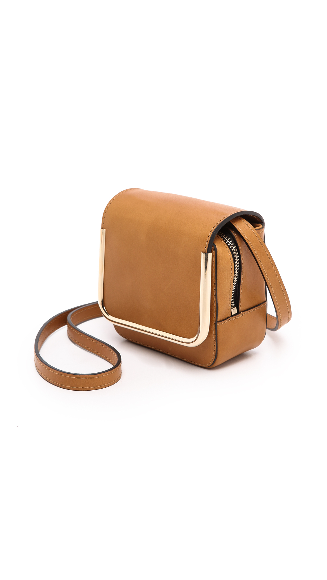 brown leather mini bag