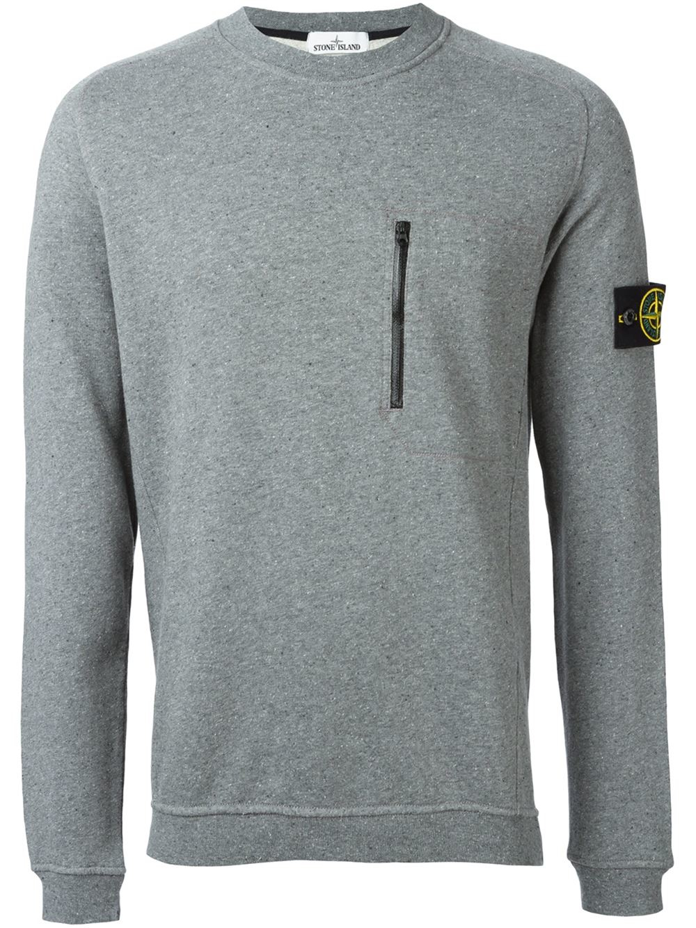 Stone Island Zip Chest Pocket Sweatshirt in Grey (Gray) for Men - Lyst