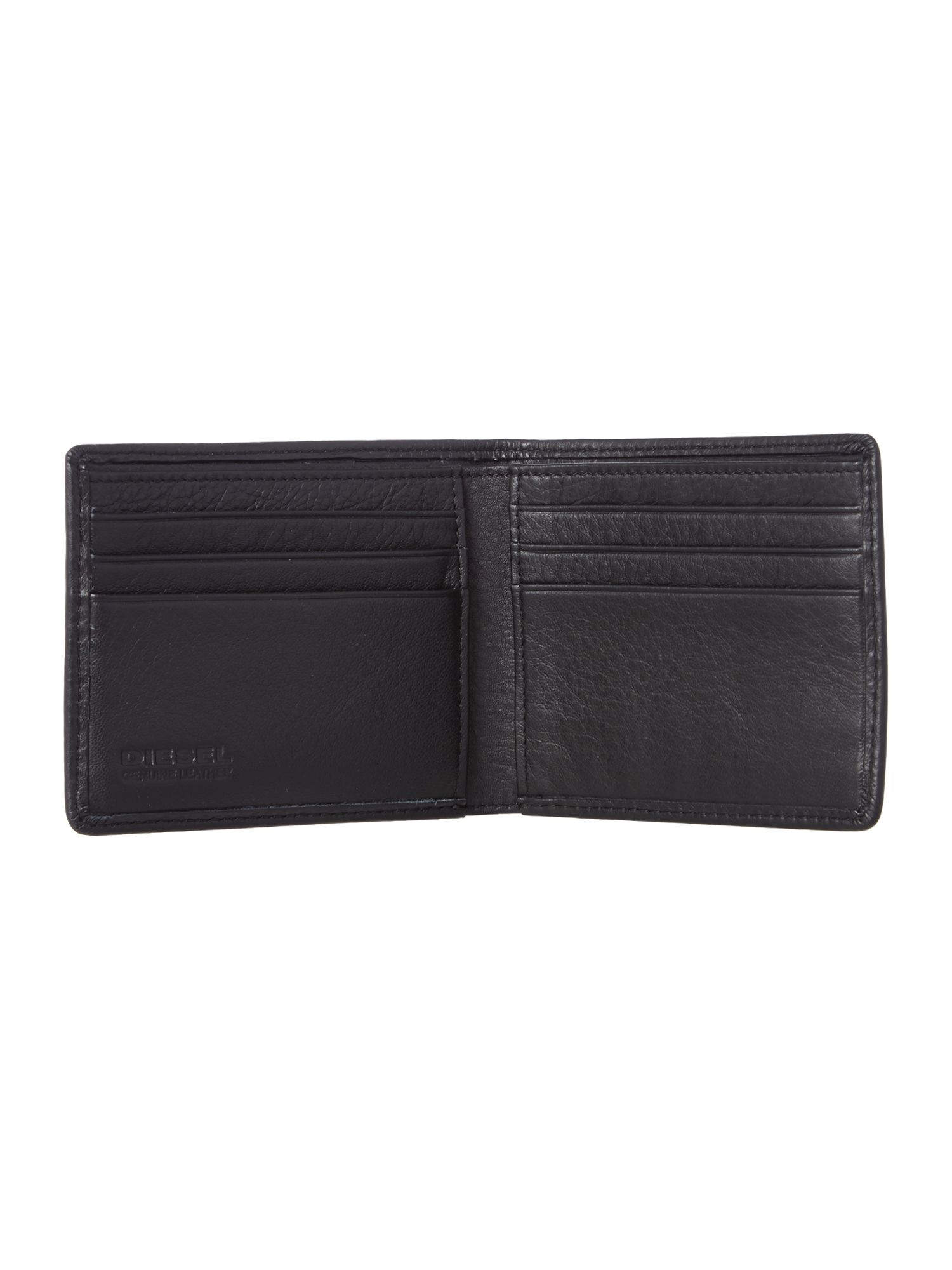 DIESEL Leather Small Logo Bifold Wallet in Black for Men Lyst