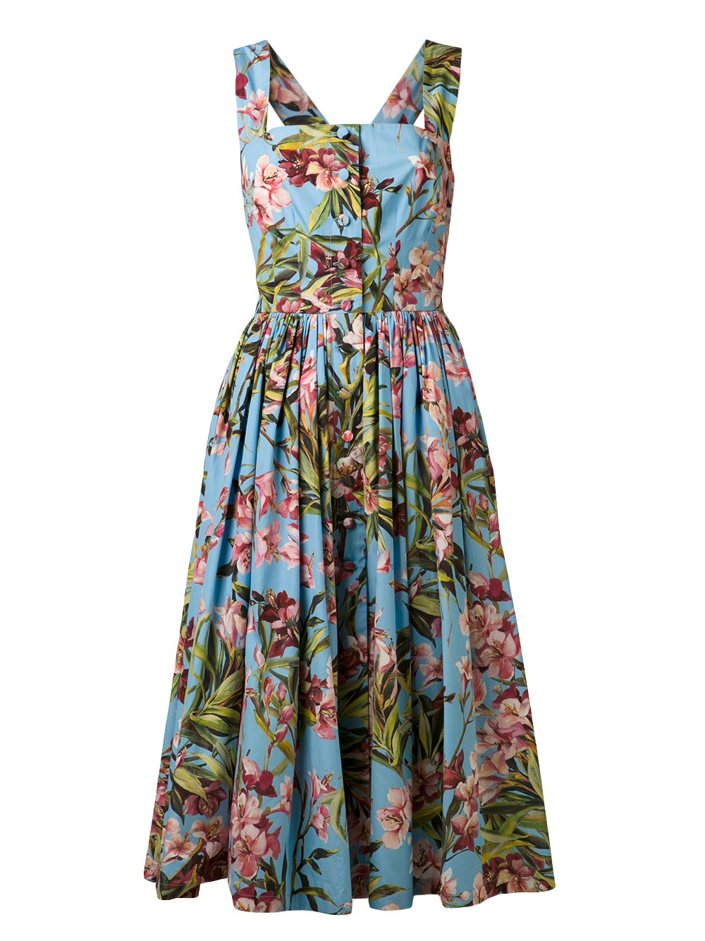 Dolce & gabbana Skirted Floral Dress in Blue | Lyst