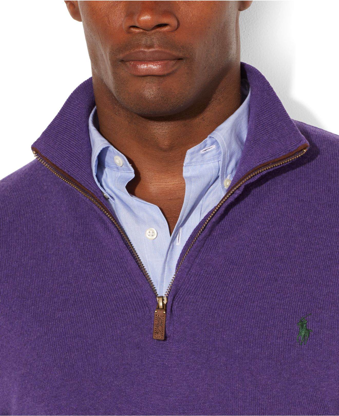 purple quarter zip sweater
