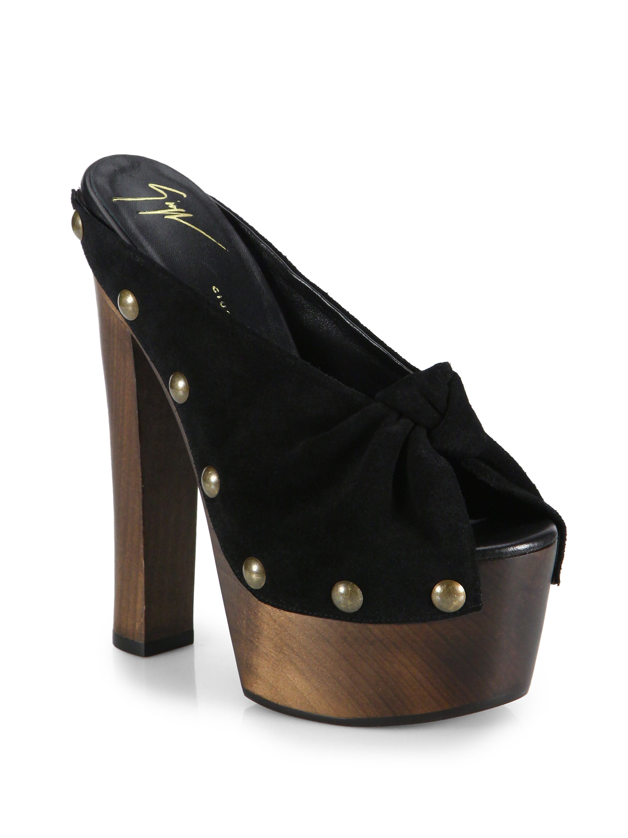 Buy > wooden platform mules > in stock