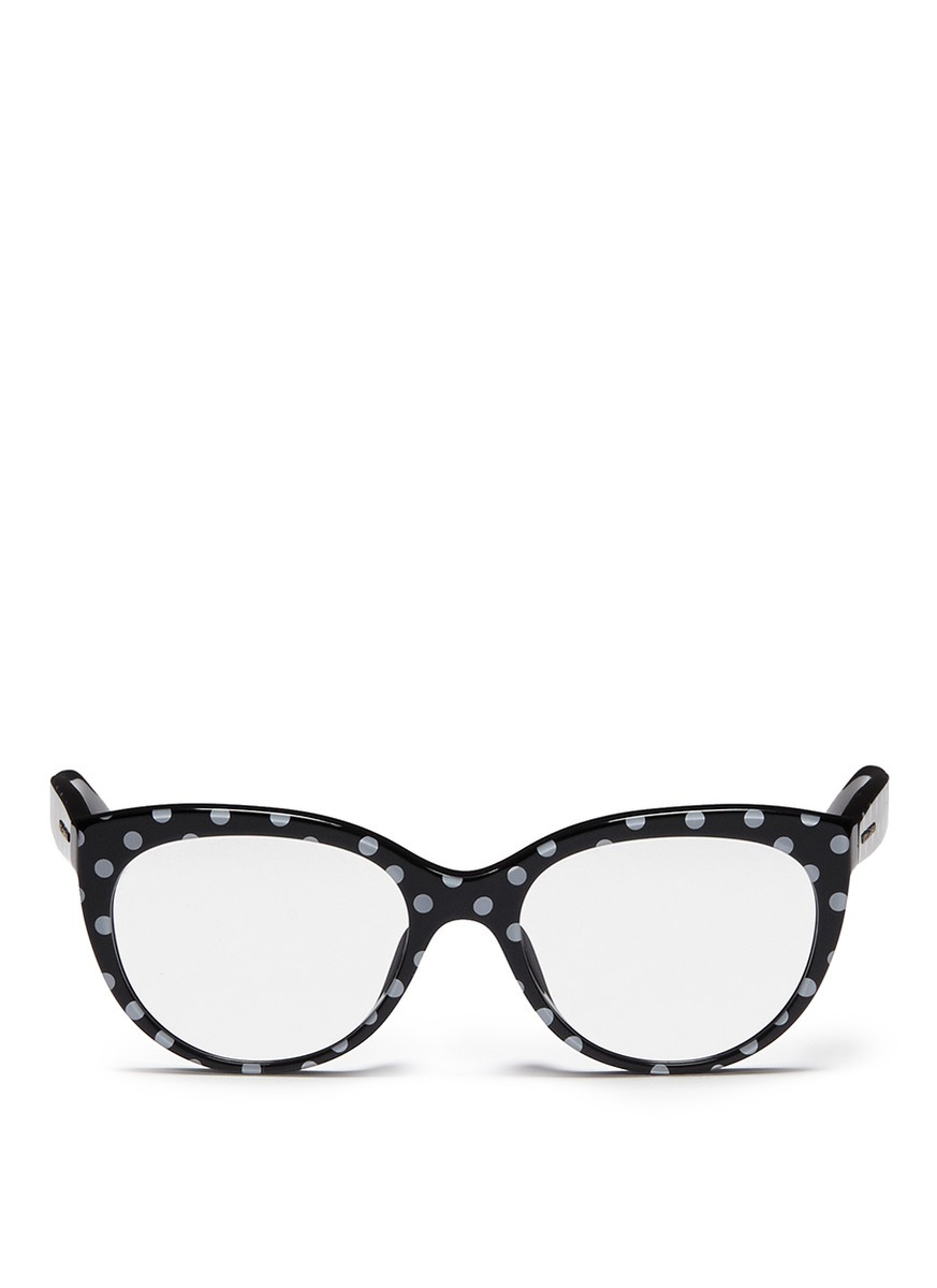 Dolce & Gabbana Polka Dot Print Optical Glasses in Black | Lyst