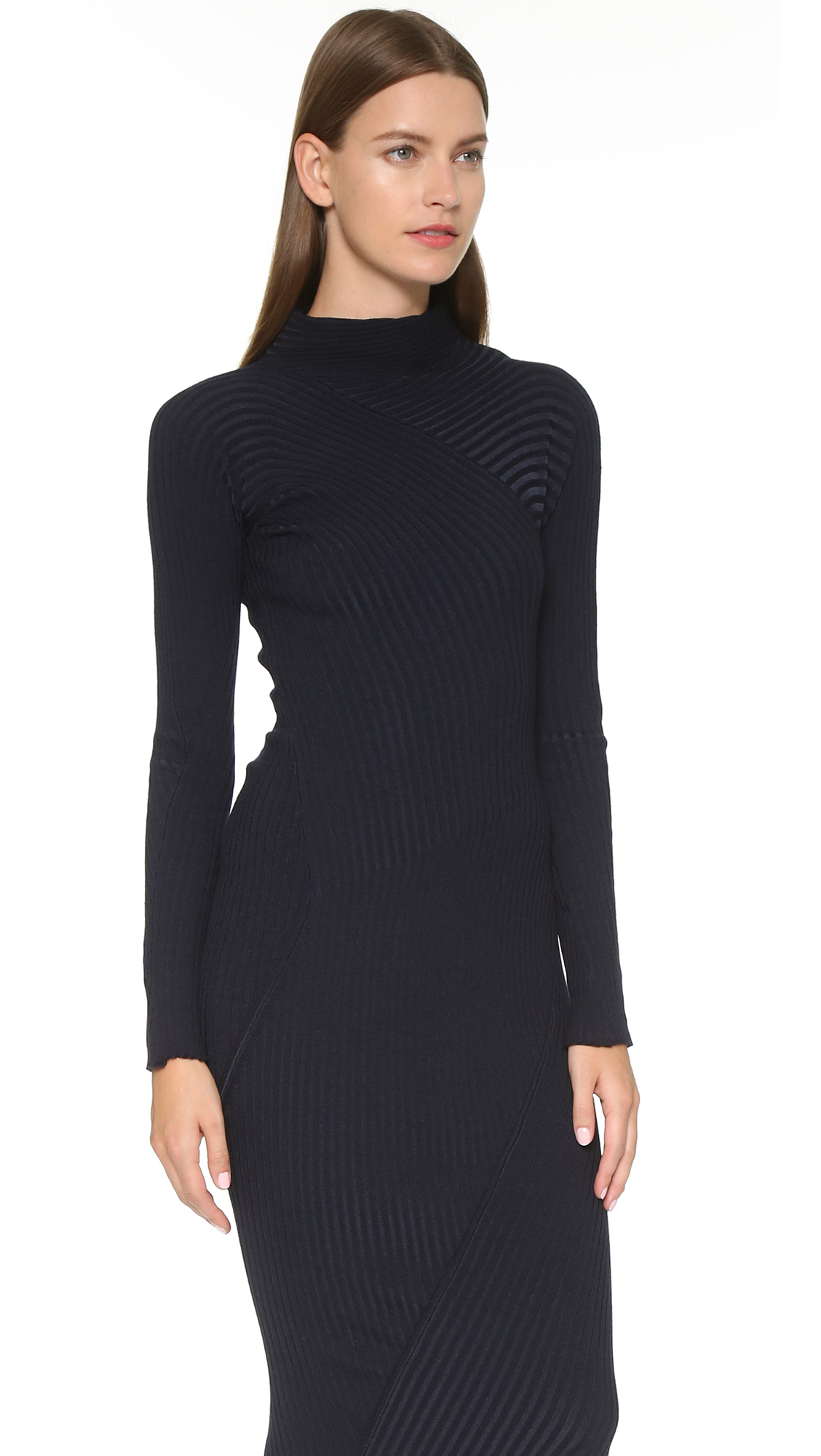 Acne studios Ayla Ribbed Sweater Maxi Dress - Dark Navy in Blue | Lyst