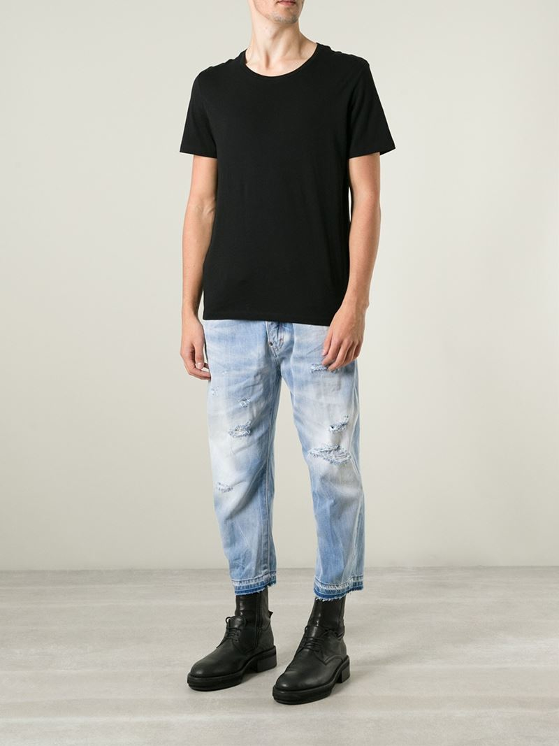 DSquared² Cropped Loose Fit Jeans in Blue for Men - Lyst