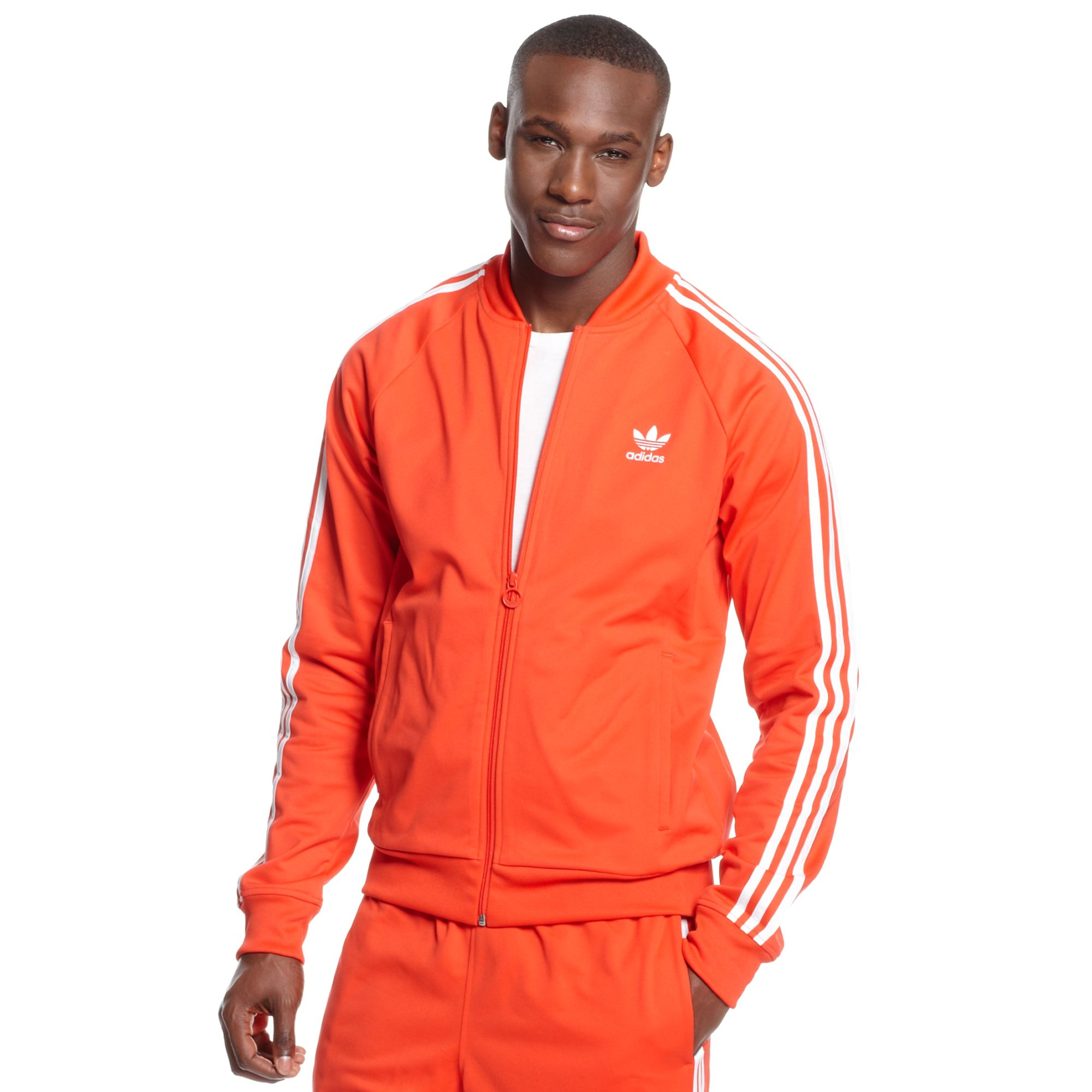adidas Originals Superstar Track Jacket in Red/White (Red) for Men - Lyst