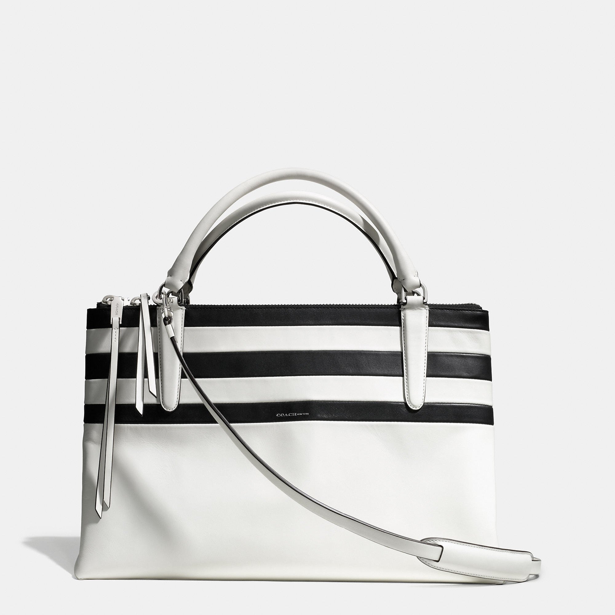 black and white coach purse