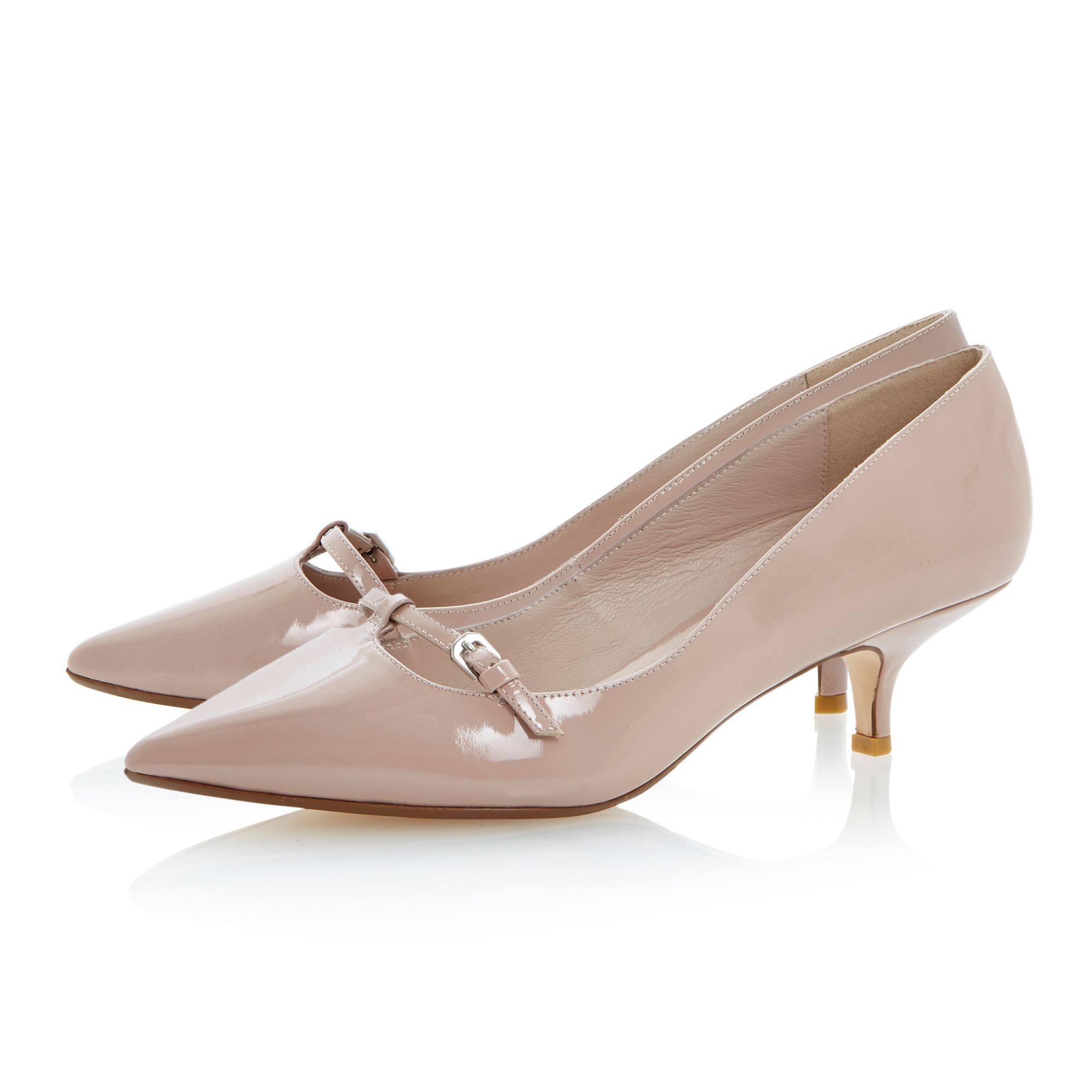 Dune Alyce Patent Pointed Toe Kitten Heel Shoes In Pink - Lyst-6983