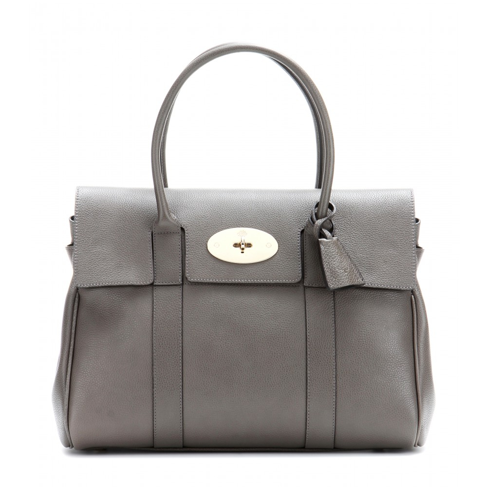 Mulberry Bayswater Small Leather Tote in Gray | Lyst