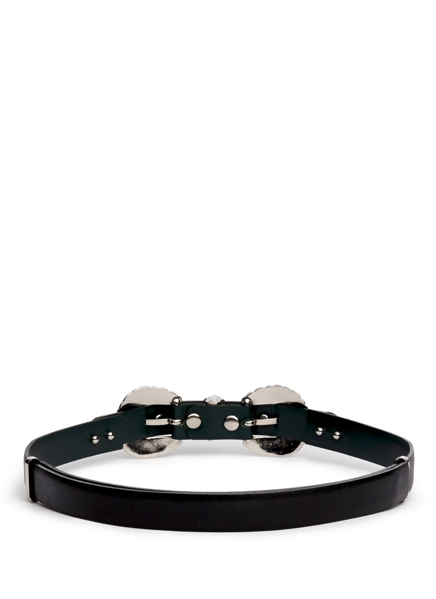 Toga Metal Buckle Mix Leather Belt in Black | Lyst