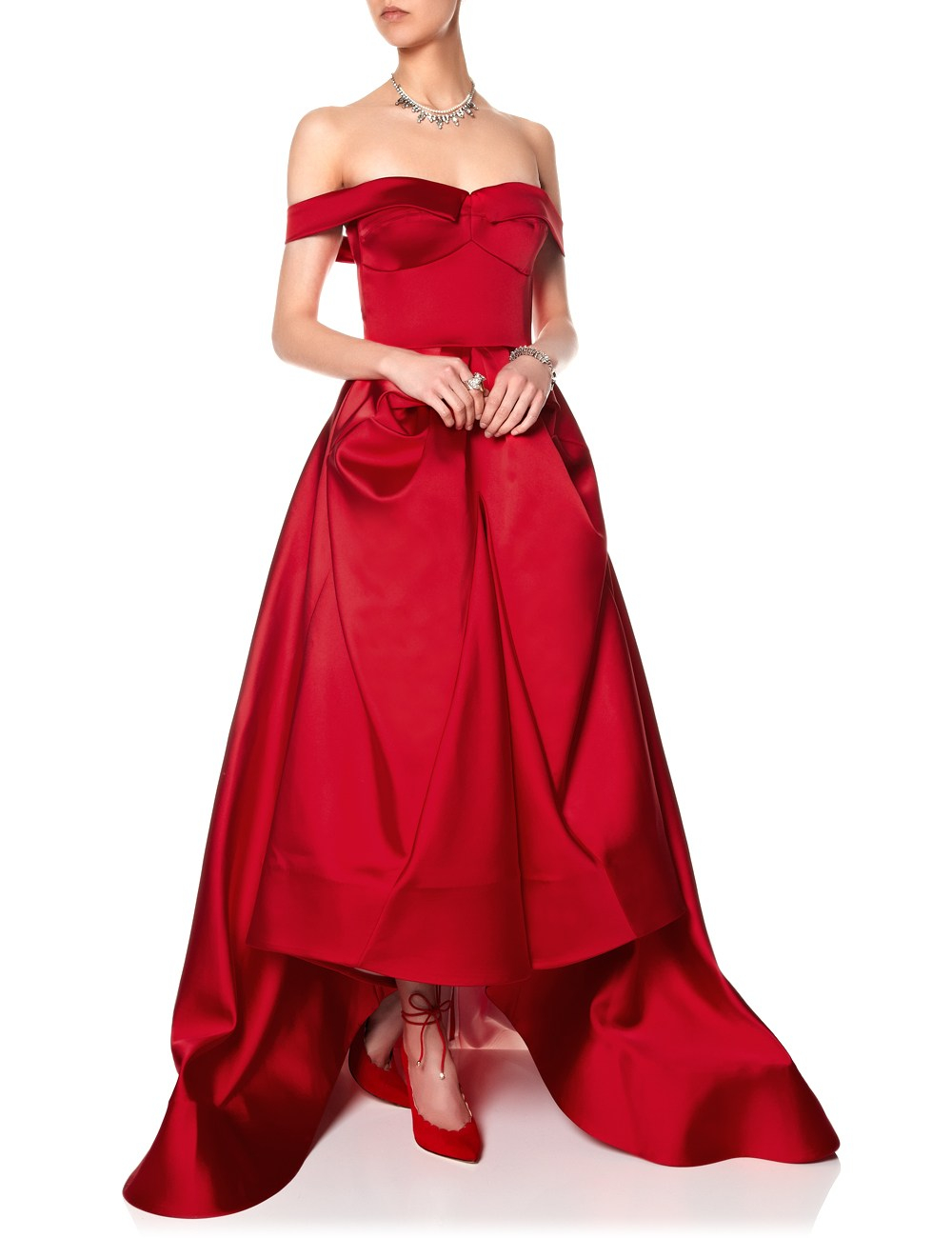 Maticevski Scarlett Off The Shoulder Envy Gown in Red | Lyst