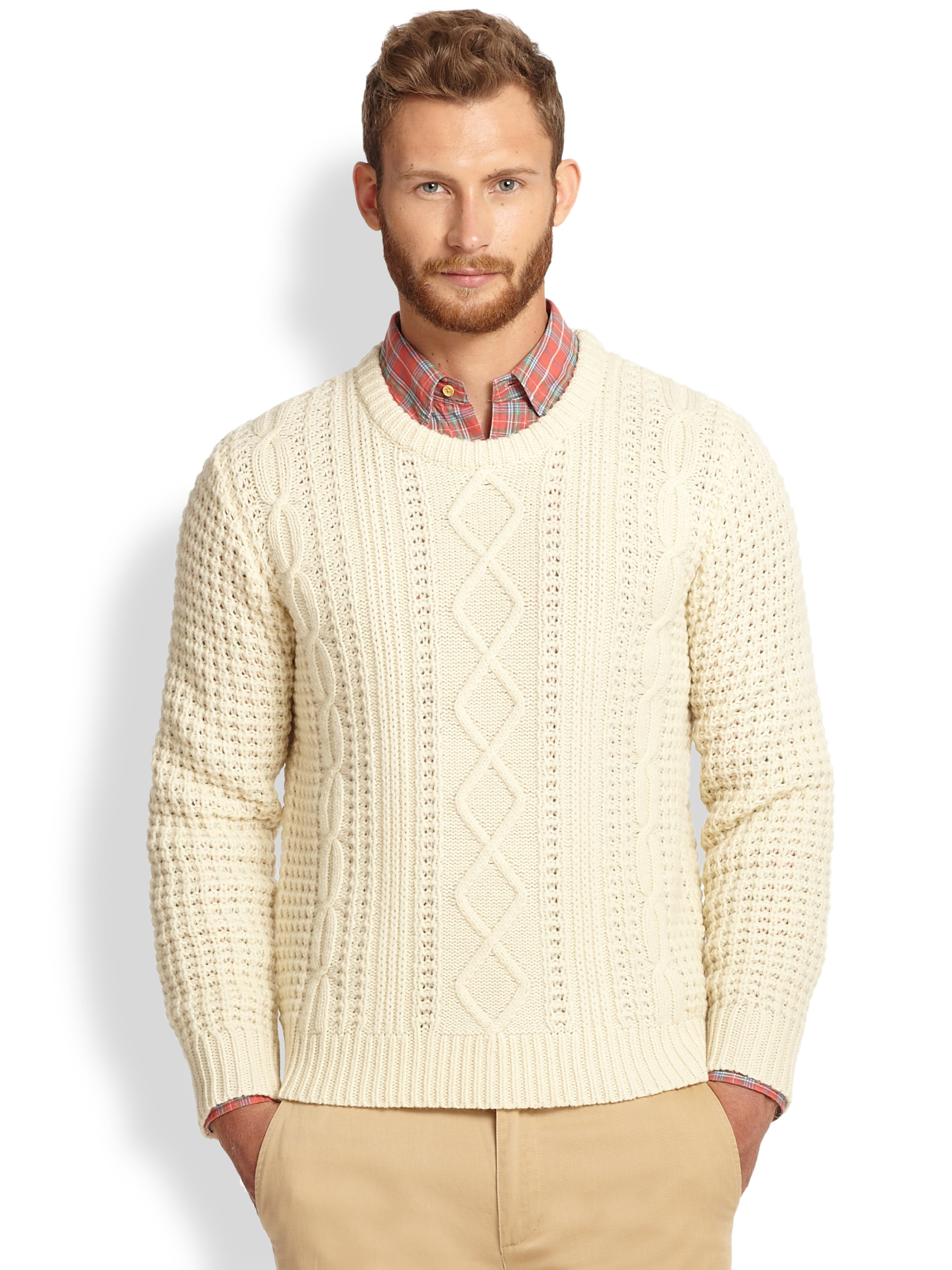 Белый мужской пуловер