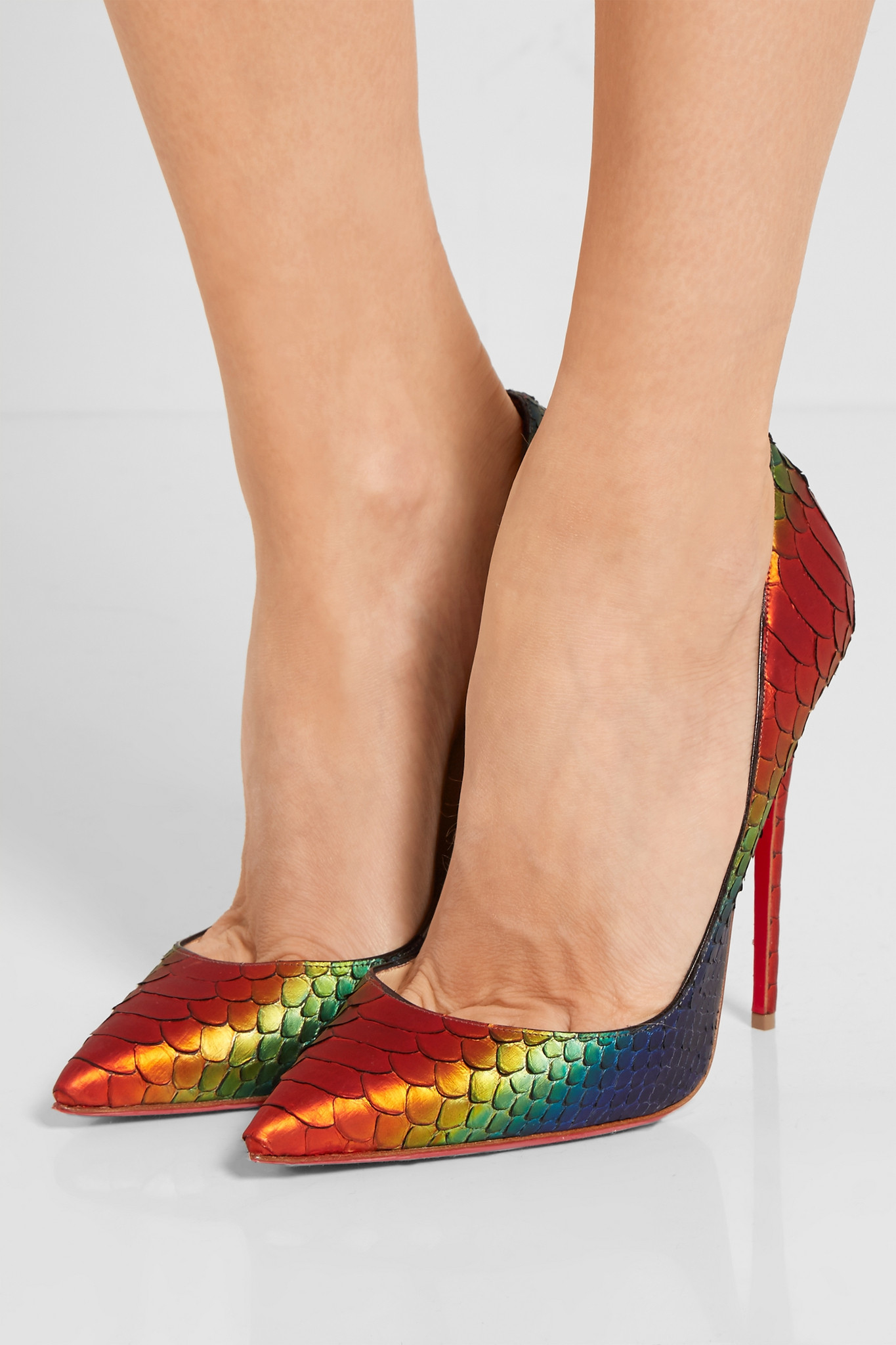 Christian Louboutin So Kate 120 Python Pumps in Blue | Lyst