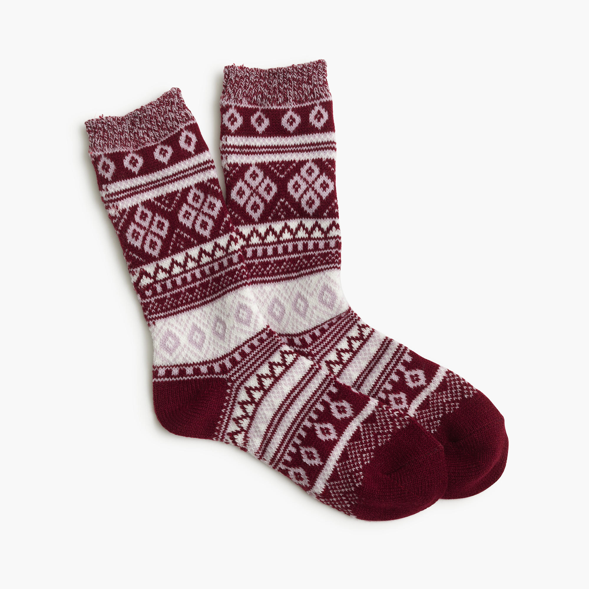 J.crew Marledcuff Fair Isle Socks in Purple Lyst