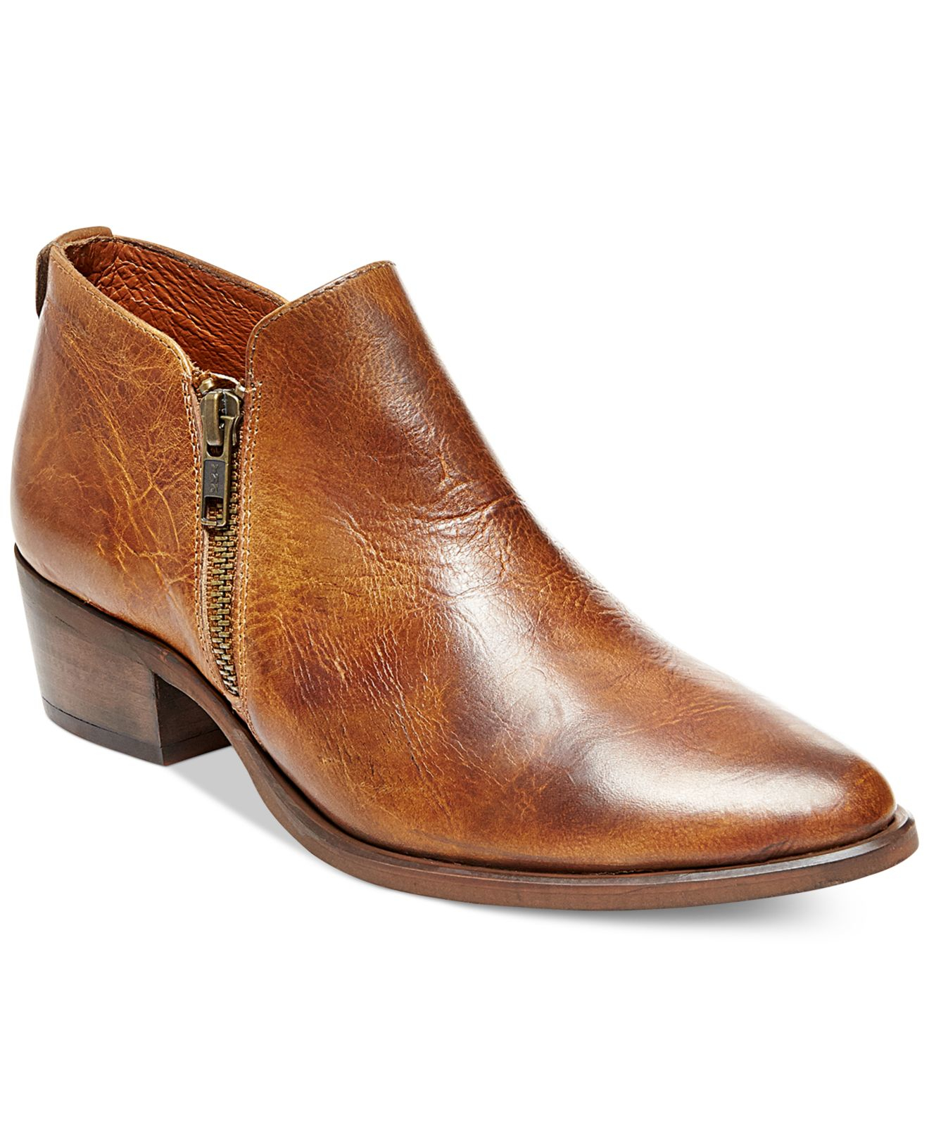 steve madden cognac leather booties