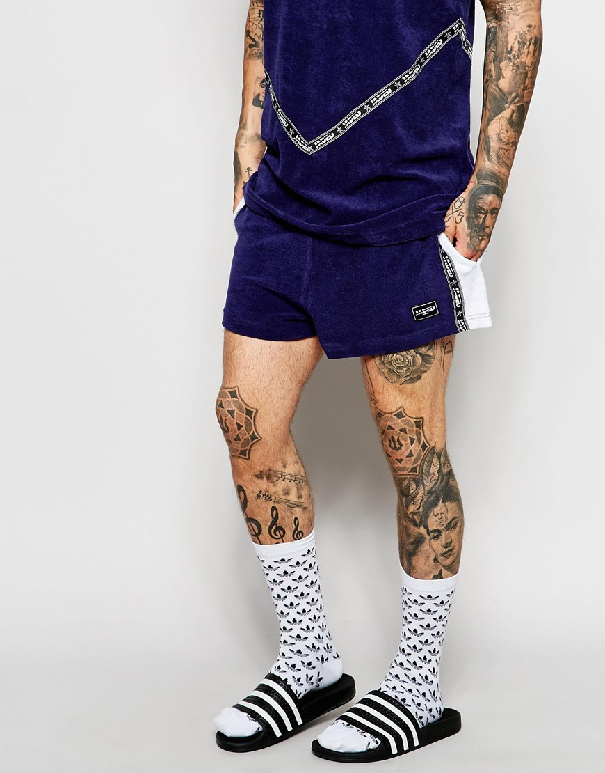 Lyst Jaded London Towelling Shorts in Blue for Men