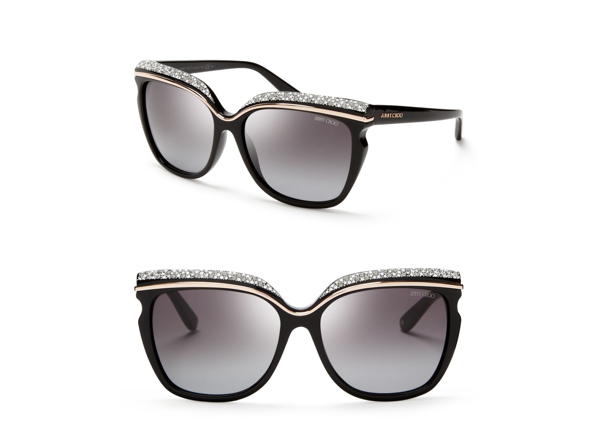 Beperkingen Anzai Duizeligheid Jimmy Choo Sophia Oversized Crystal Sunglasses in Black | Lyst