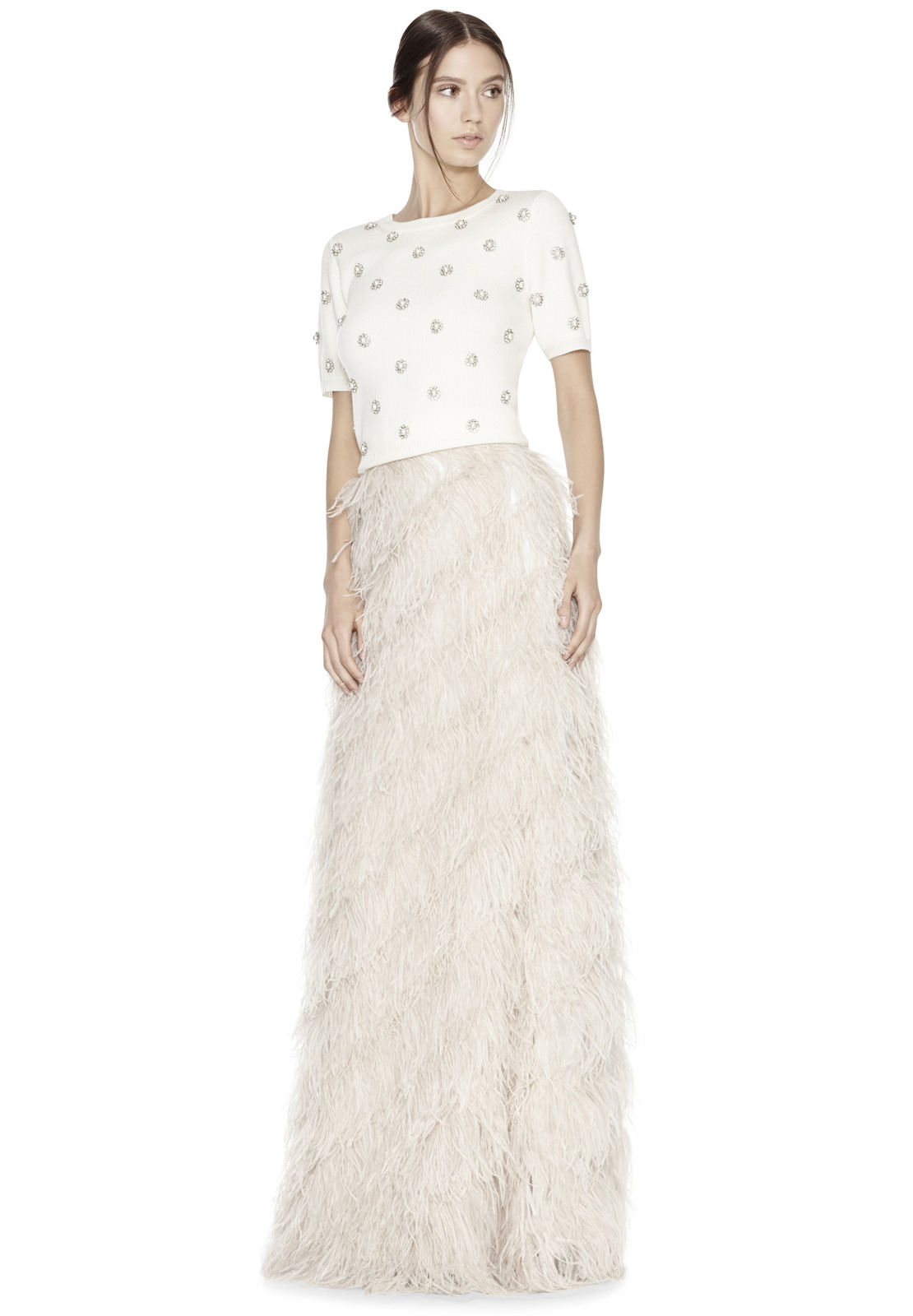 Ostrich feather skirt long online