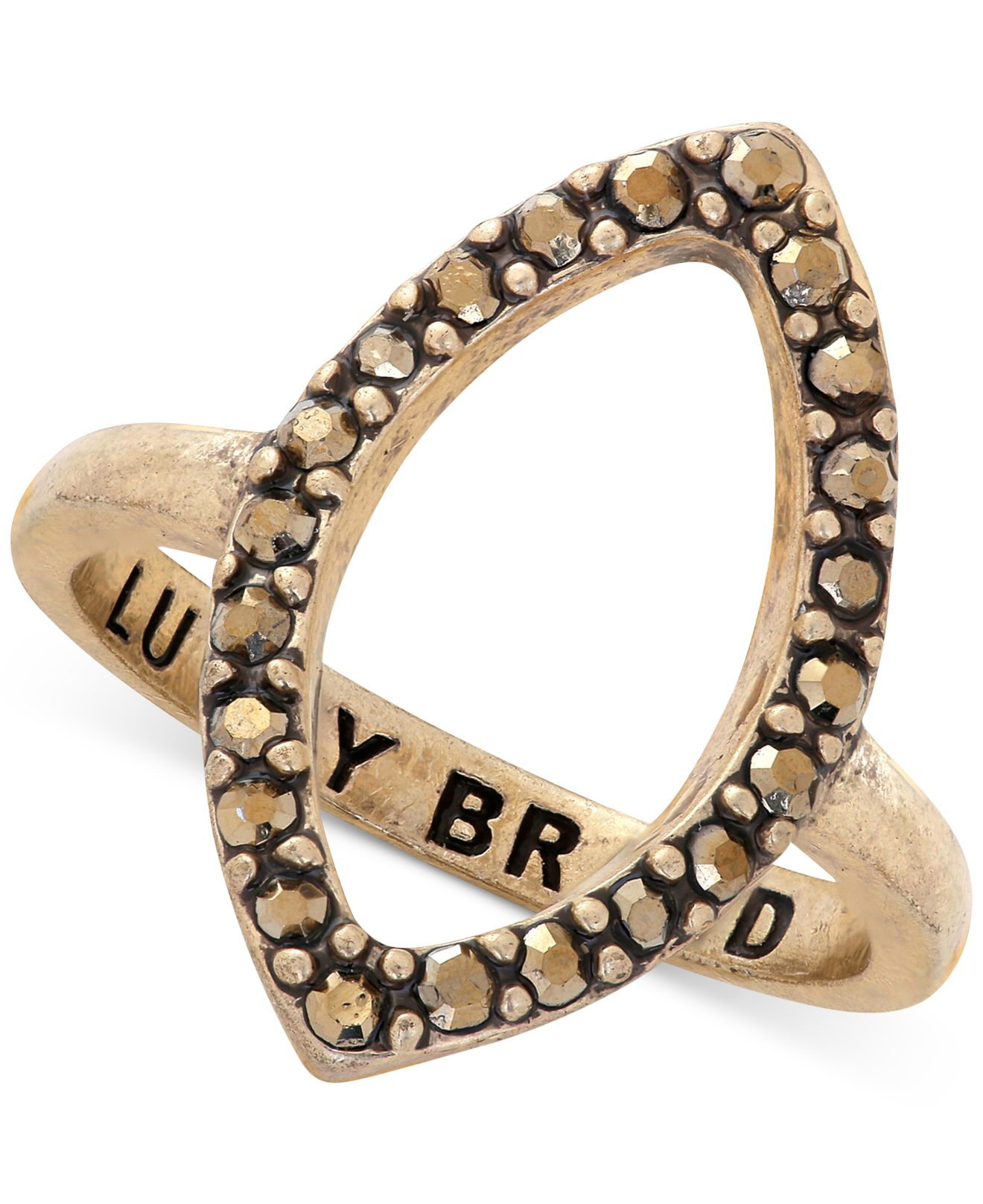 Lyst Lucky Brand Goldtone Open Pavé Crystal Ring in Metallic