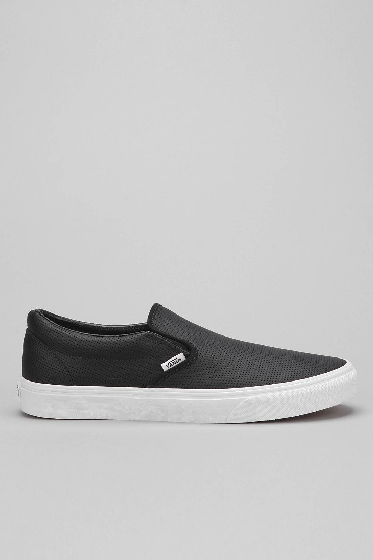 Vans Leather Slip-on Men's Sneaker in Black for Men | Lyst