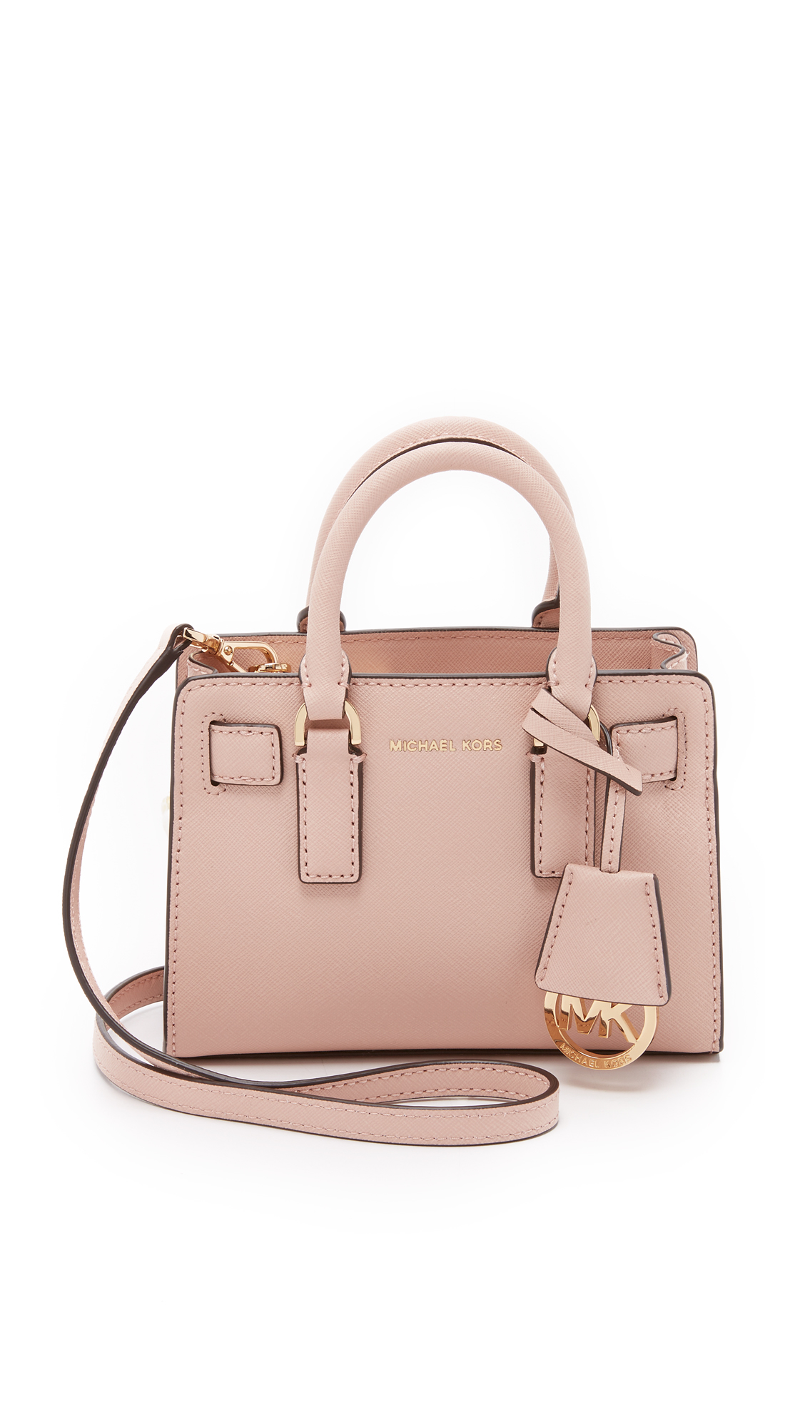 MICHAEL Michael Kors Dillon Saffiano-Leather Cross-Body Bag in Pink | Lyst
