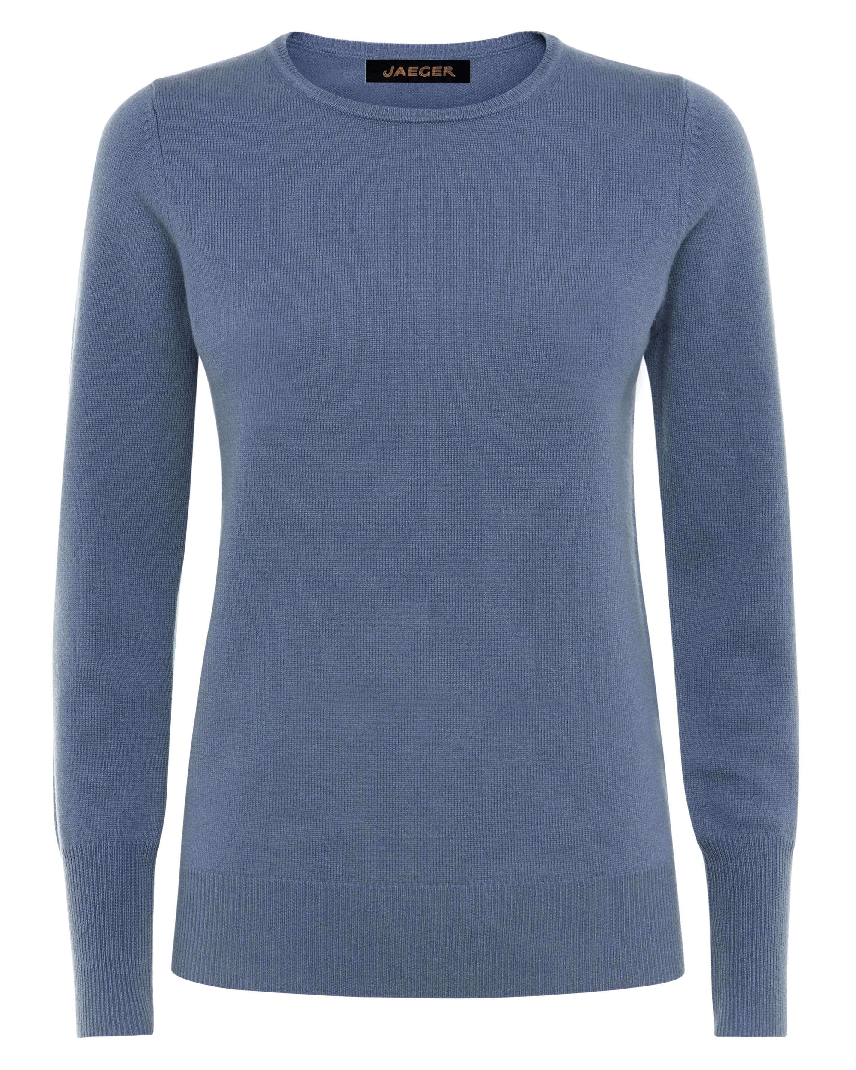 Jaeger Cashmere Crew Neck Sweater in Blue (Airforce Blue) | Lyst