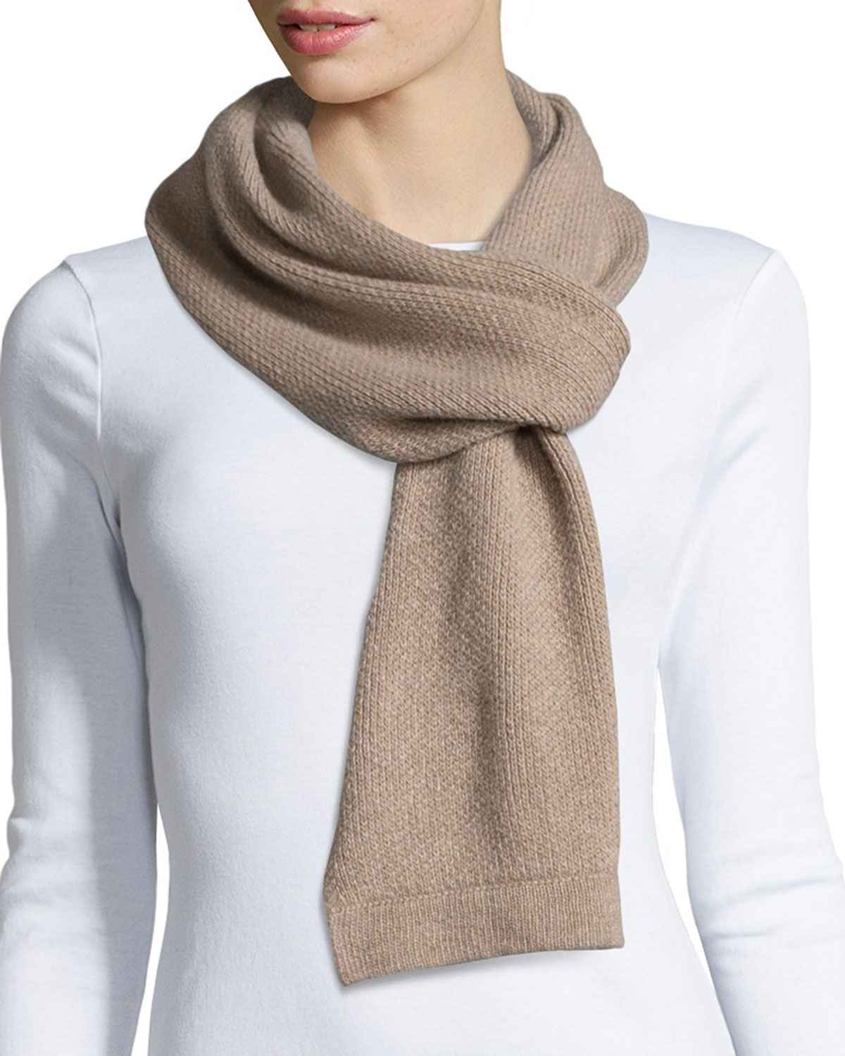 Lyst - Portolano Cashmere Honeycomb-knit Scarf in Brown