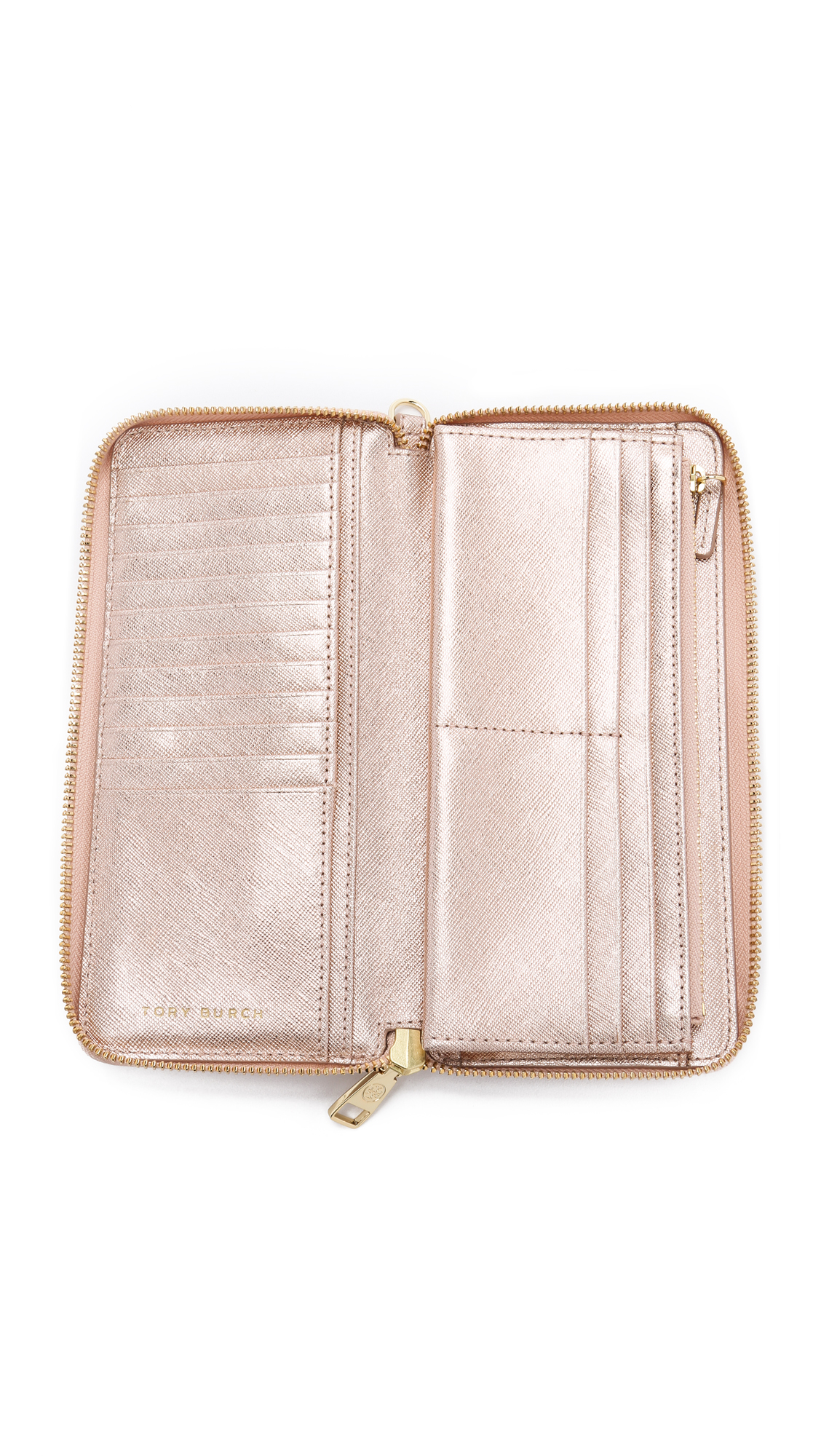 Tory Burch York Zip Passport Continental Wallet - Rose Gold in Pink | Lyst