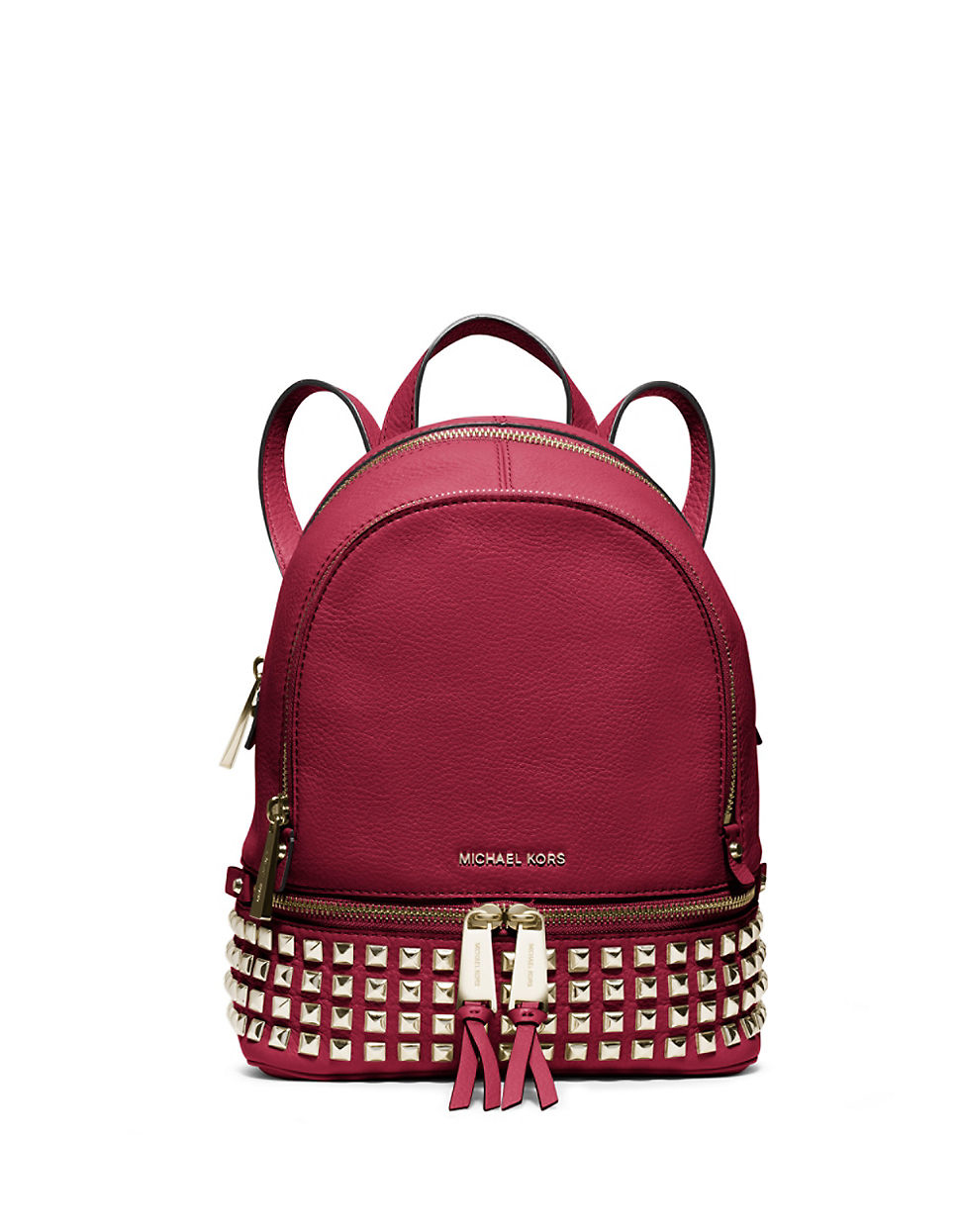 MICHAEL Michael Kors Rhea Leather Mini Backpack in Cherry (Red) - Lyst