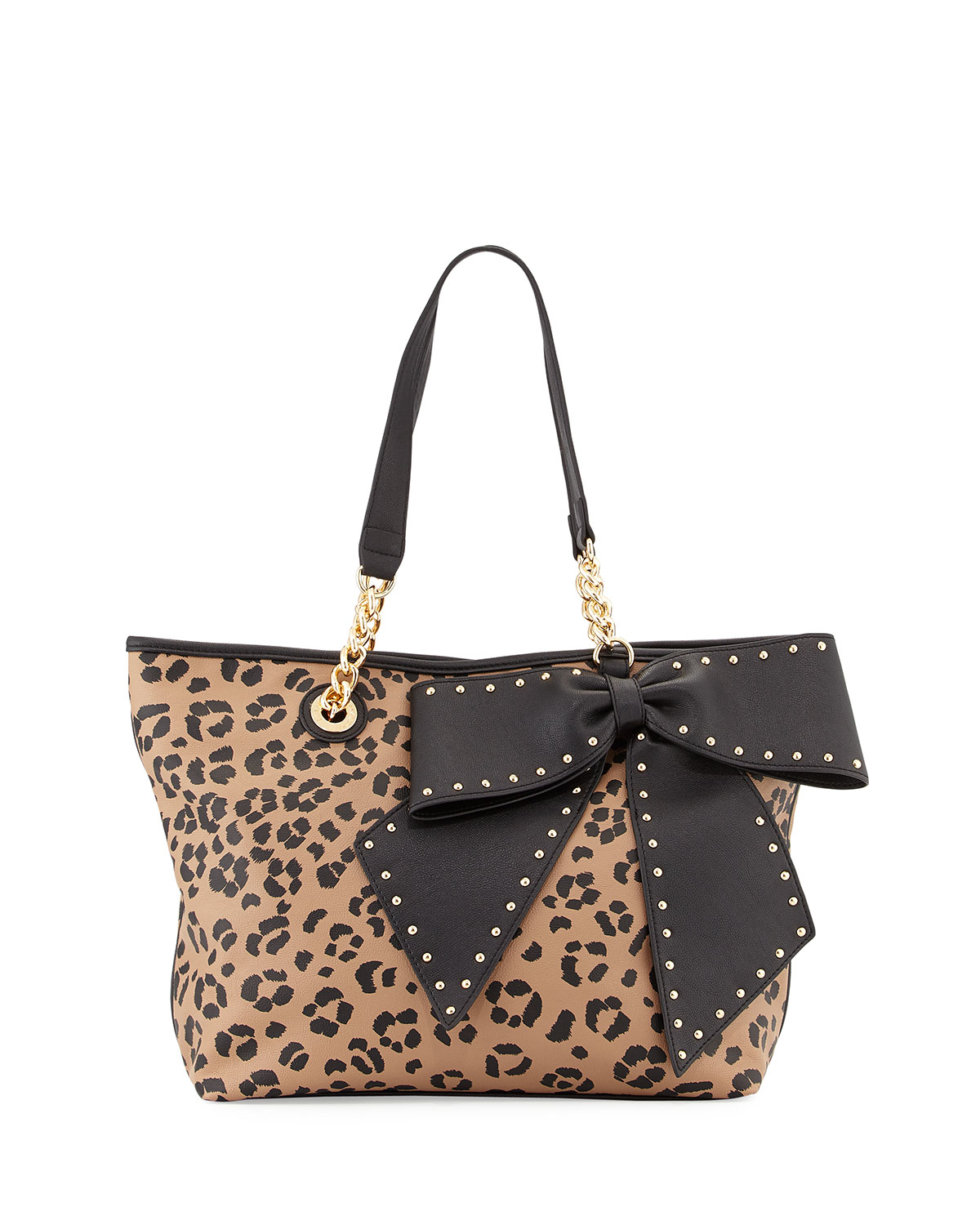 Lyst Betsey Johnson Bowlette Leopard Print Bow Tote Bag Gallery