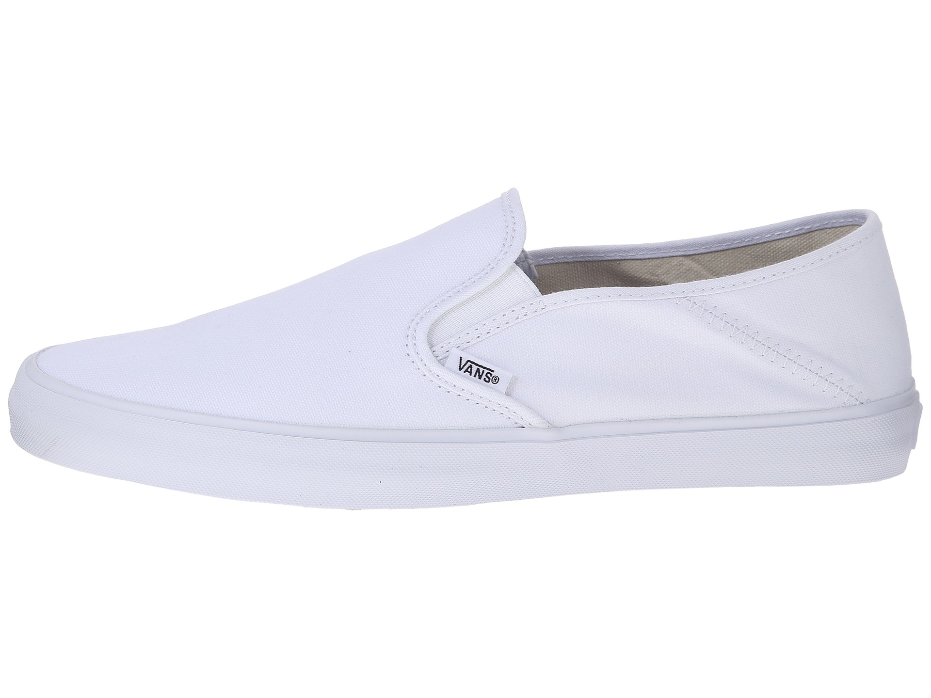 white slip on vans cheap