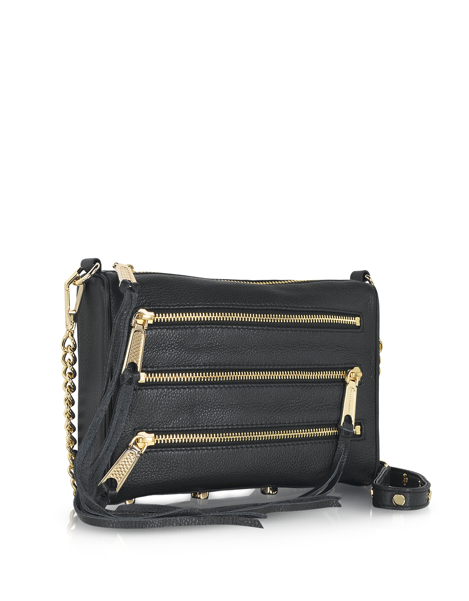 Rebecca Minkoff Black Leather Mini 5 Zip Crossbody Bag - Lyst