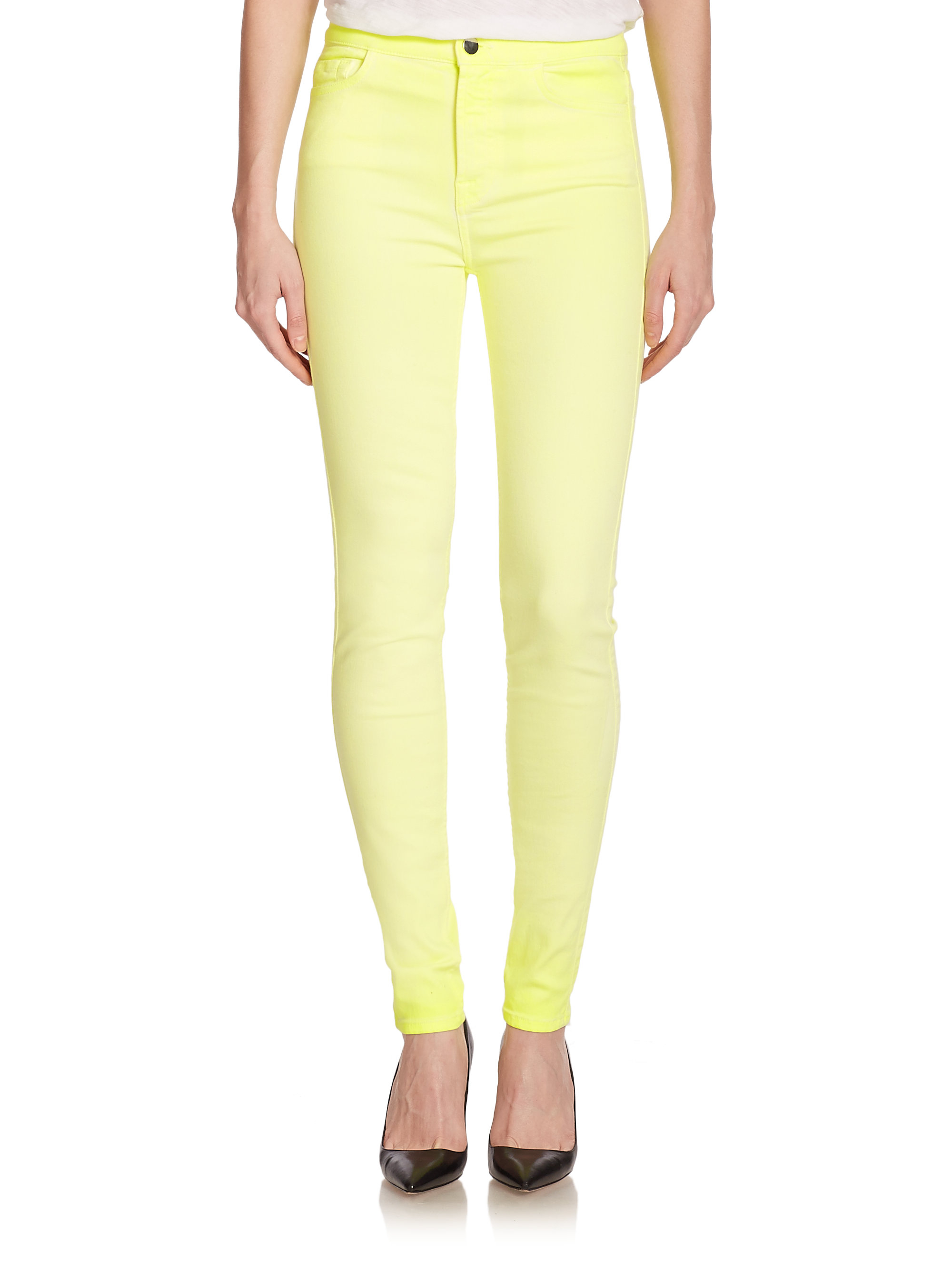 jeans with yellow rips