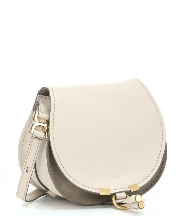 Chlo Abstract Calfskin \u0026#39;Marcie Nude\u0026#39; Small Saddle Bag in White | Lyst