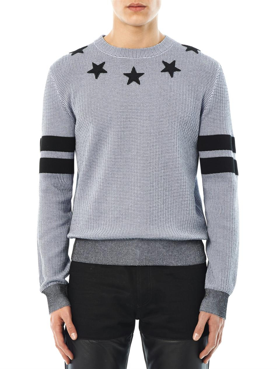 Givenchy Stars and Stripes Crewneck Sweater in Grey (Grey) for Men - Lyst