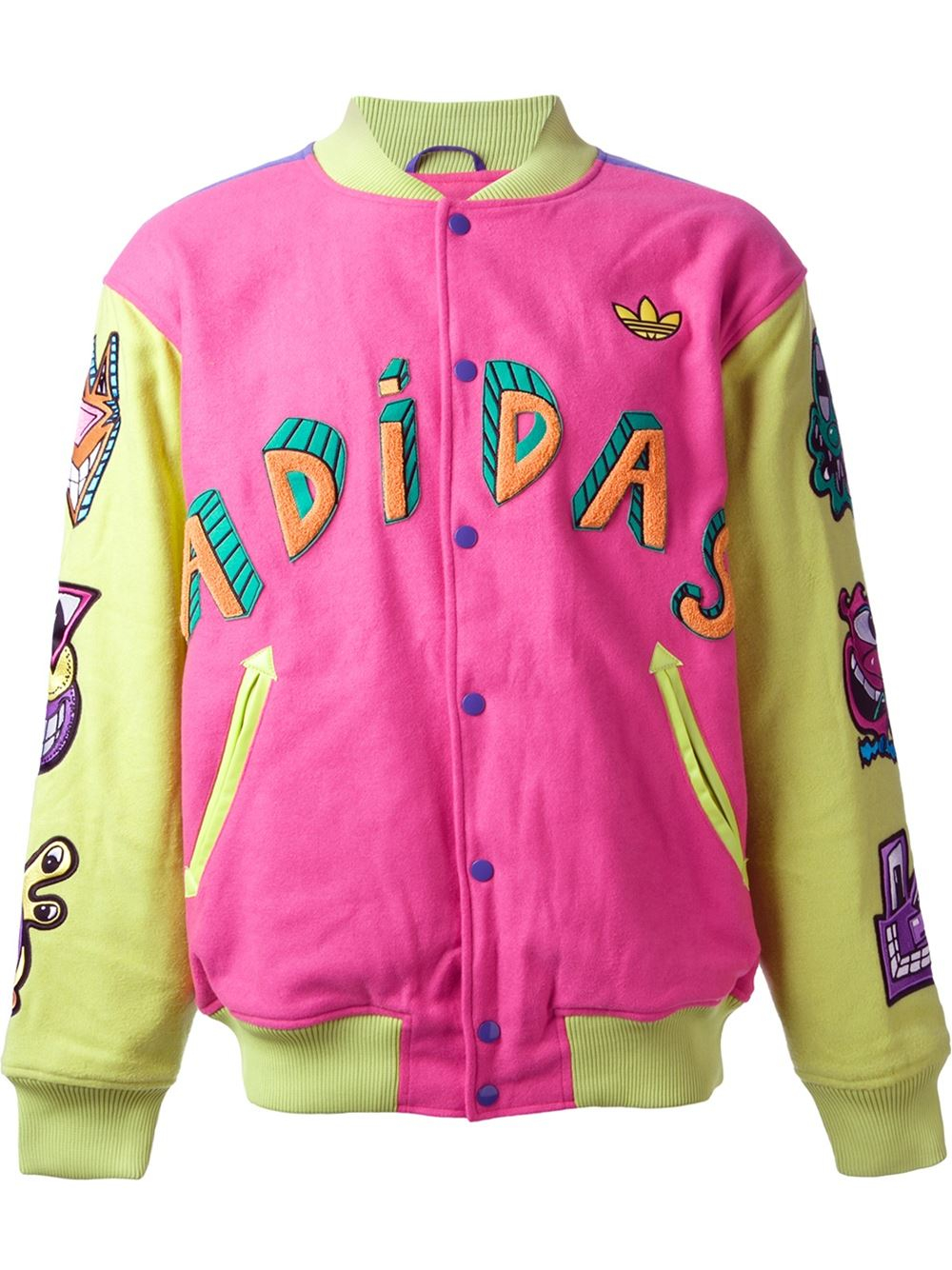 adidas Jeremy Scott Embroidered Bomber Jacket in Pink & Purple (Pink) for  Men | Lyst