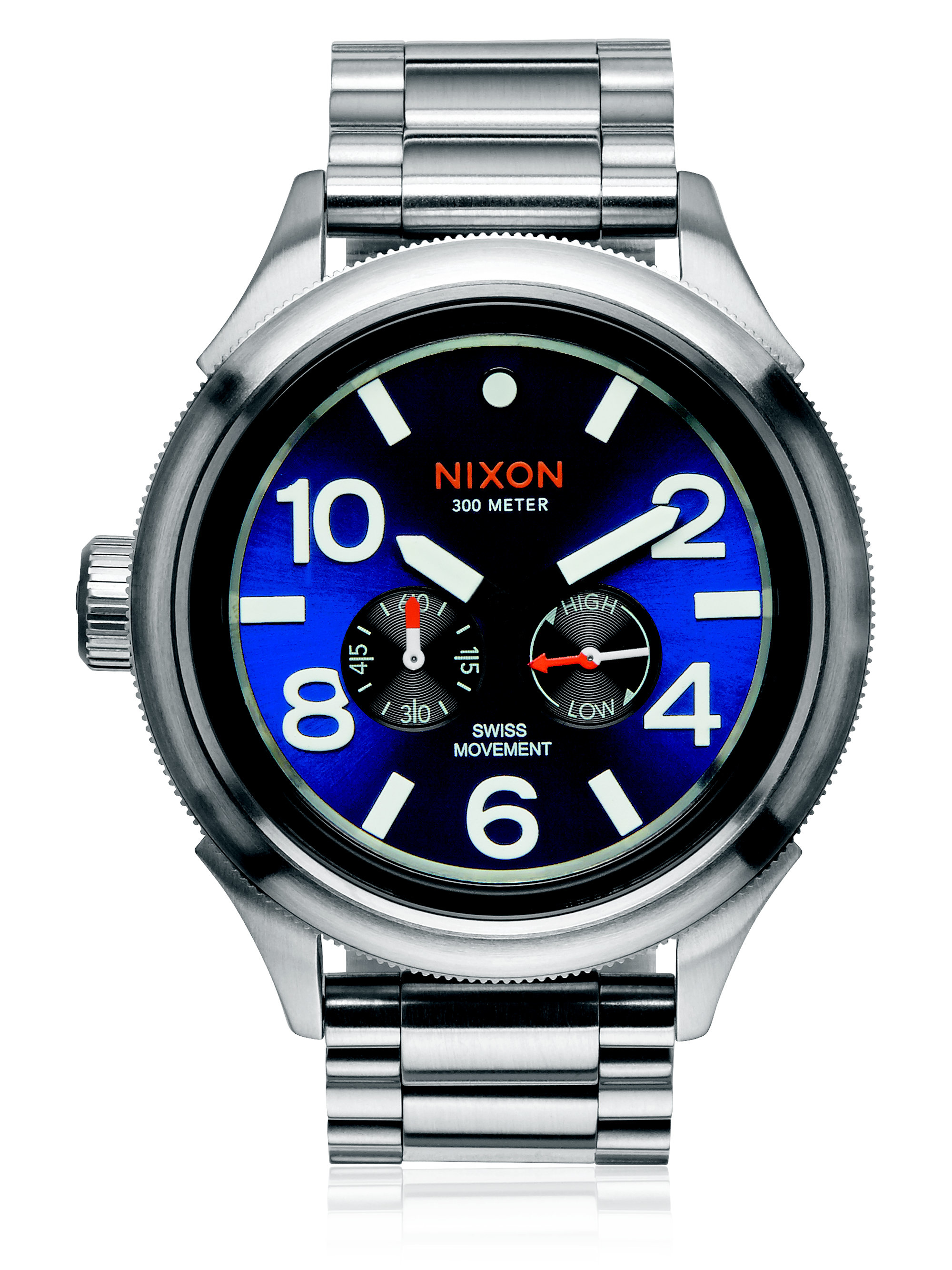 Nixon October Tide Stainless Steel Watch in Silver-Blue (Blue) for Men
