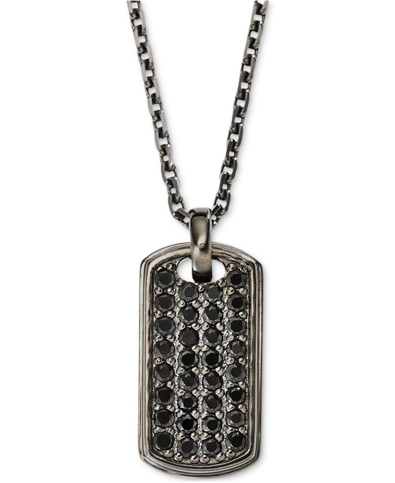 Emporio Armani Men's Sterling Silver Dog Tag Pendant ...