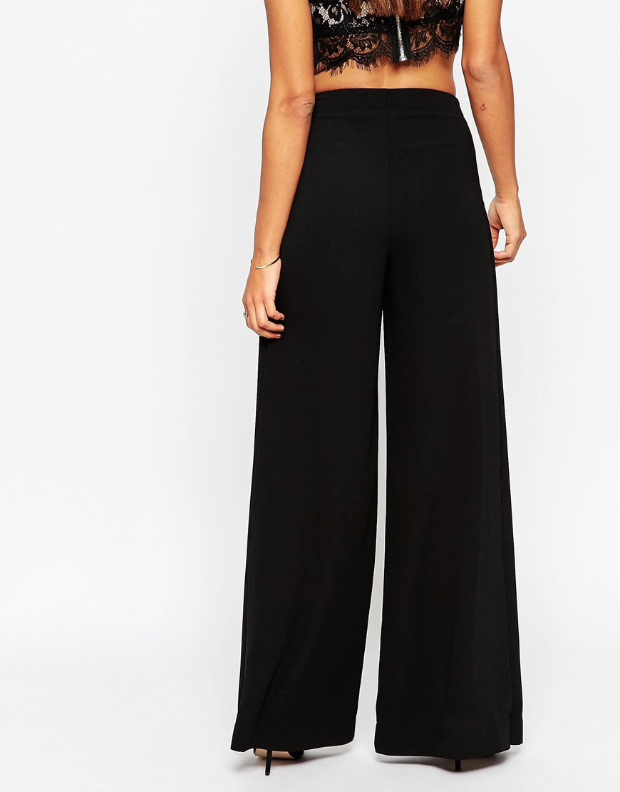 ASOS Synthetic Woven Wide Leg Trousers 