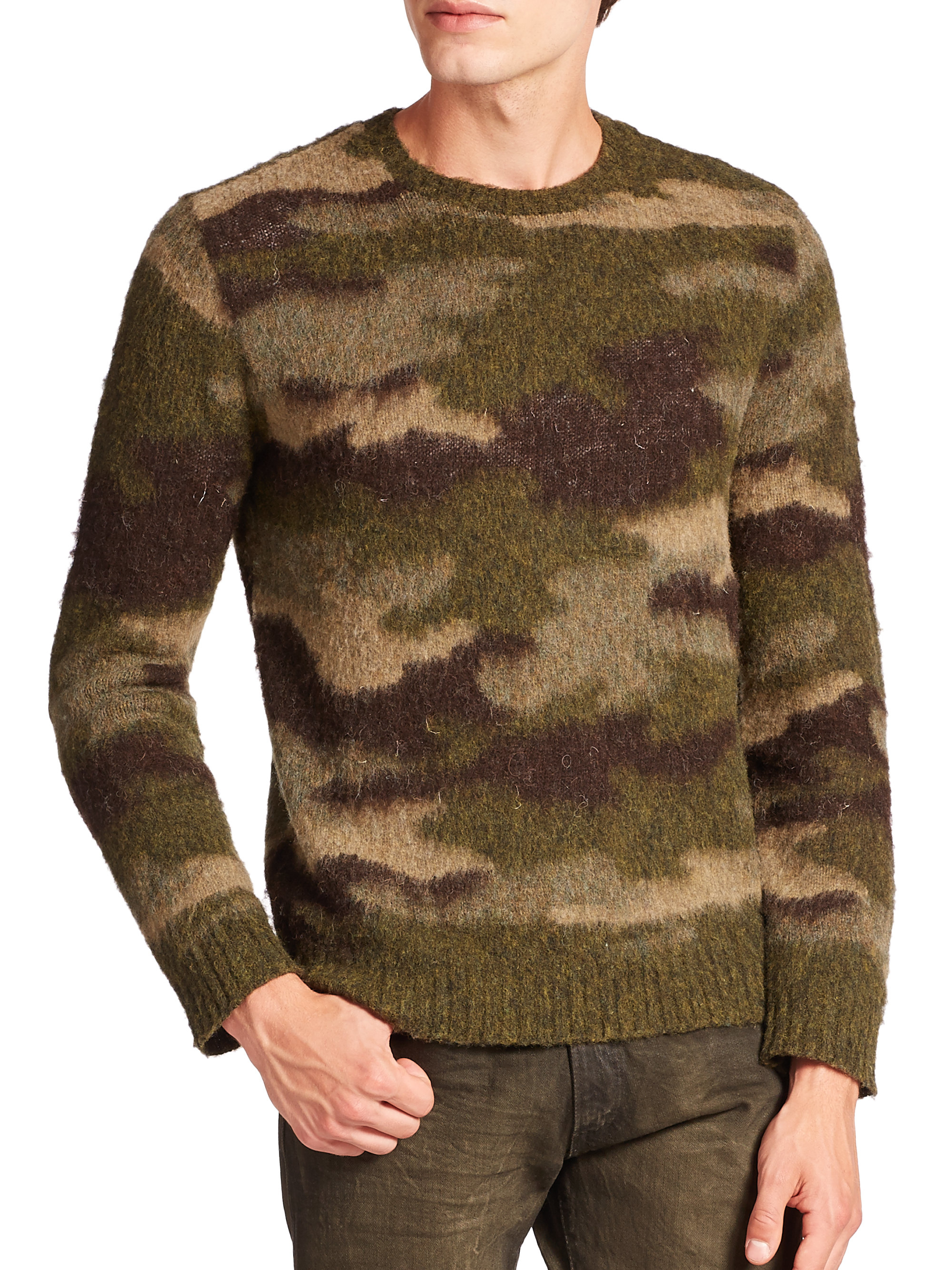 wool camo sweater