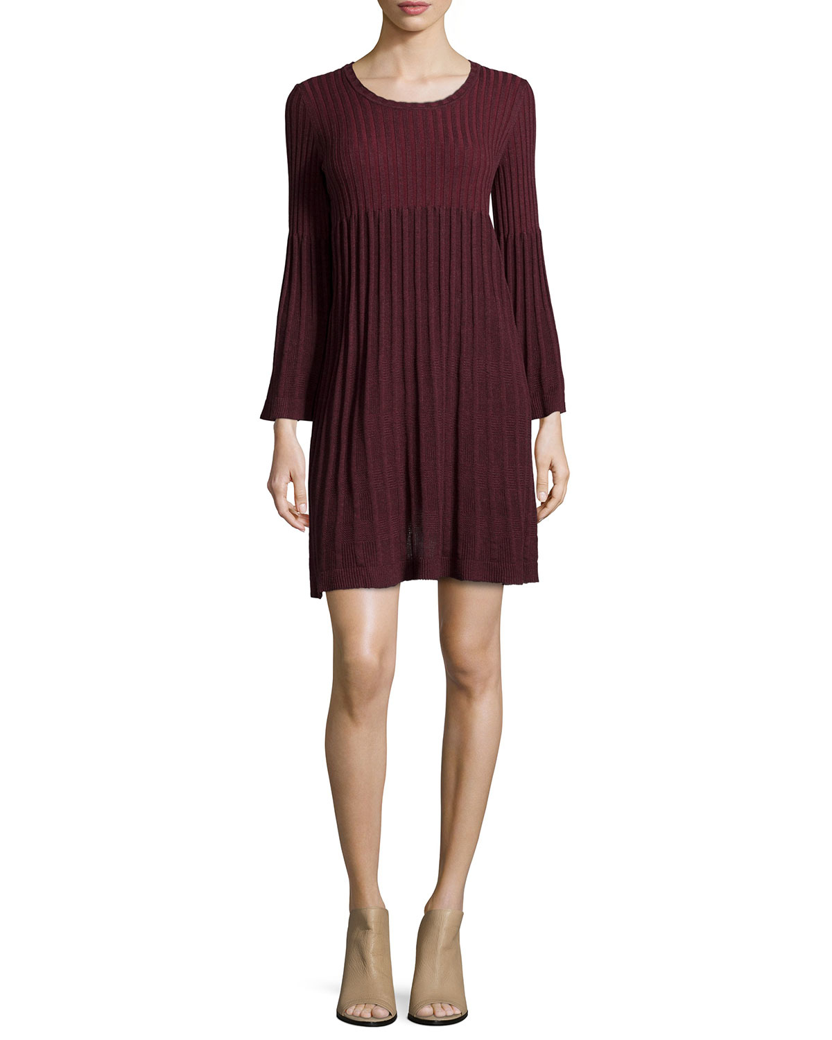 max studio h bordeaux ribbed long sleeve sweaterdress purple product 0 080358894 normal