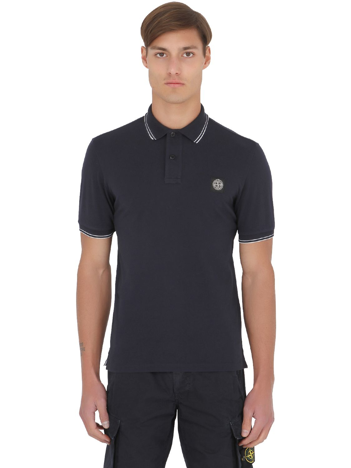 slim fit stone island polo