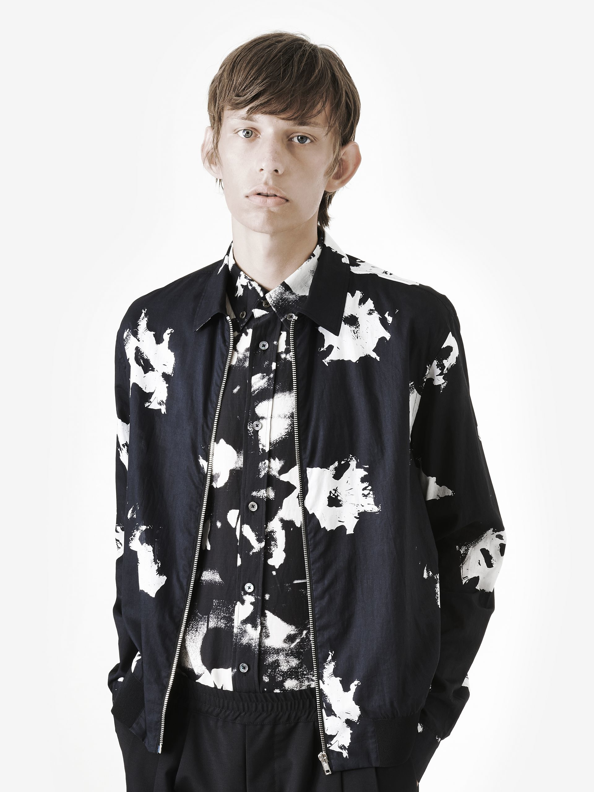 Mcq Floral-print Cotton Jacket in Black for Men