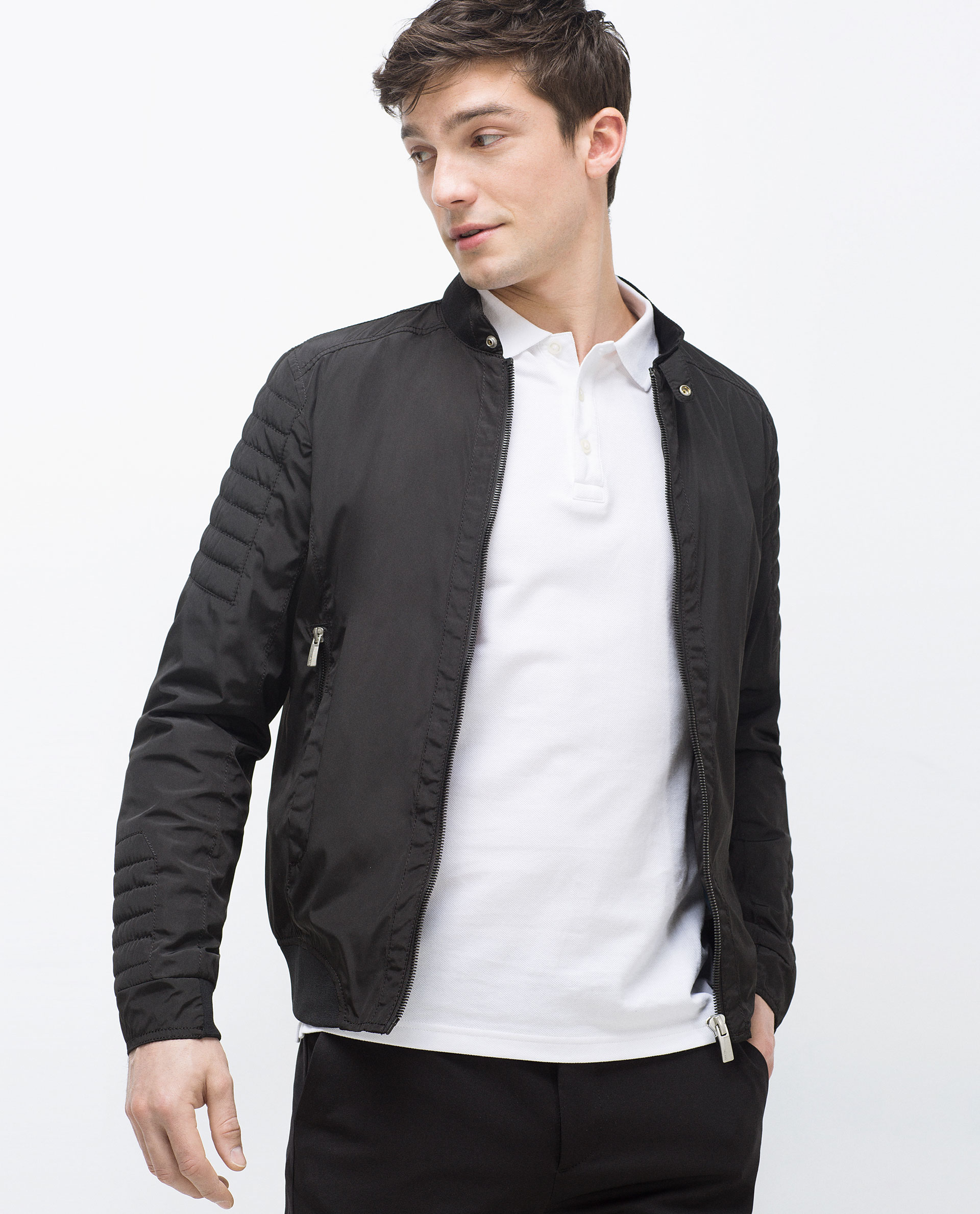 Zara Nylon Jacket in Black for Men | Lyst